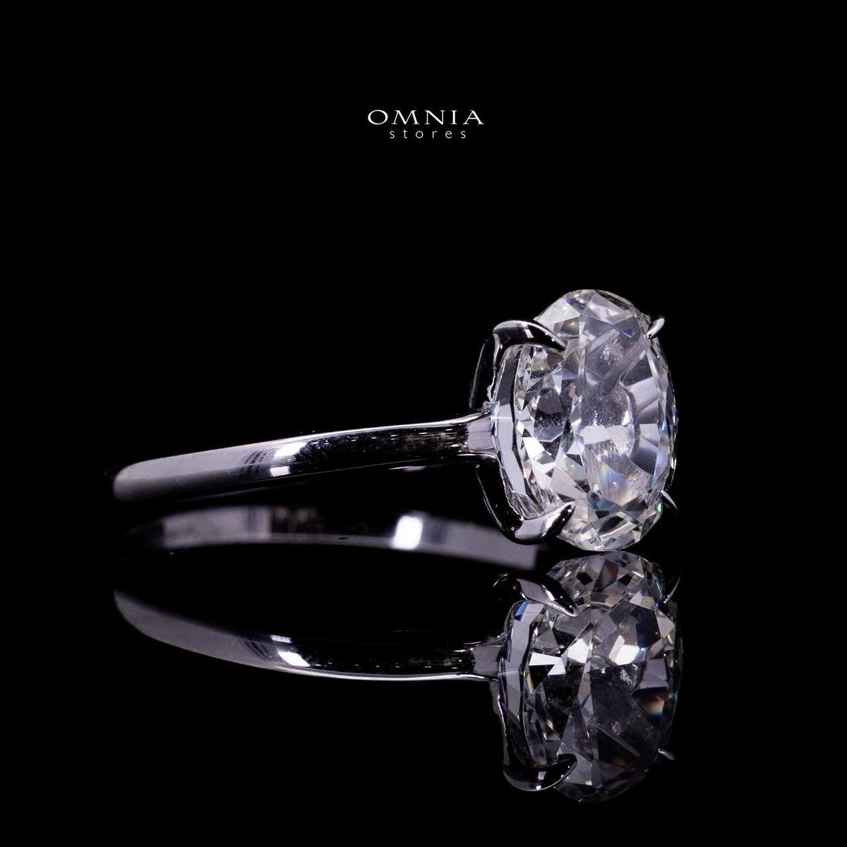 Neda White Ring In 925 Silver High Quality Lab Grown Stones - OMNIASTORES UAE