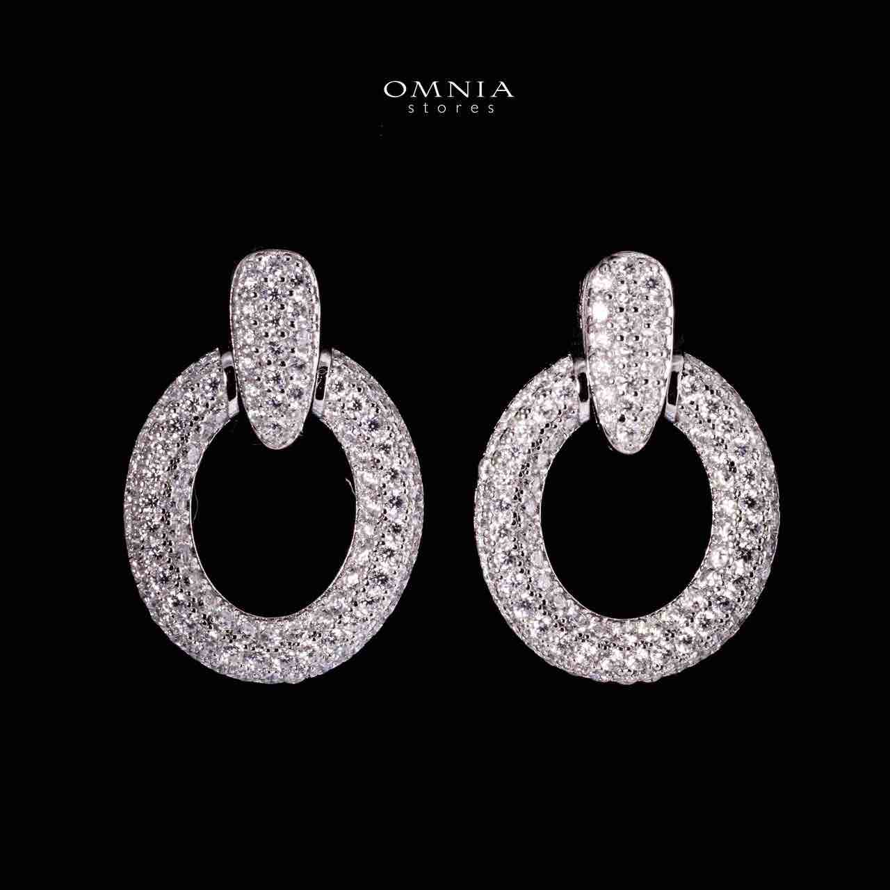 Omnia Selin White Earrings Set With High Quality White Moissanite Stones in 925 Silver - OMNIASTORES UAE