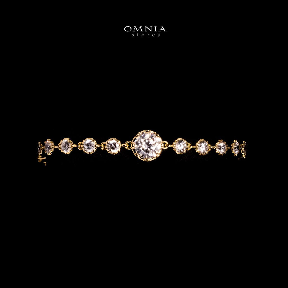 Omnia Amyrah Gold Bracelet With High Quality Cerftified Lab Crafted Stones In 925 Silver - OMNIASTORES UAE