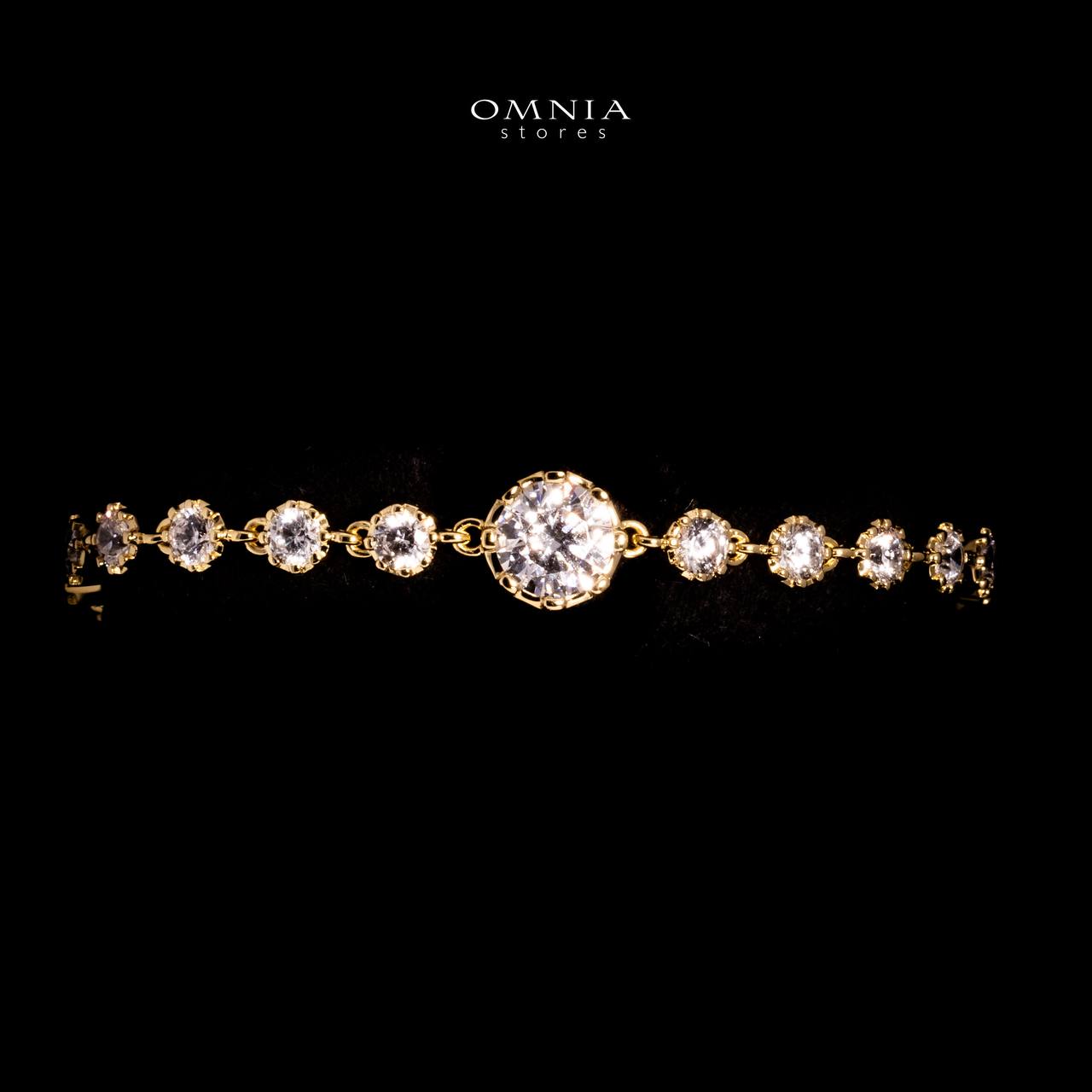 Omnia Amyrah Gold Bracelet With High Quality Cerftified Lab Crafted Stones In 925 Silver - OMNIASTORES UAE