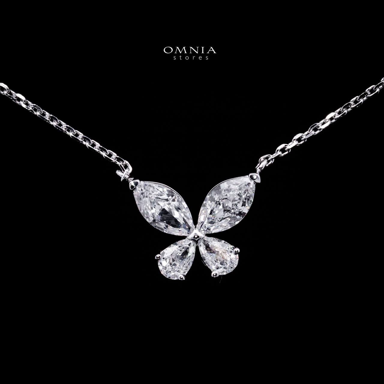 Omnia Ziara White Pendant Necklace With High Quality Certified Lab Crafted Stones In 925 Silver - OMNIASTORES UAE