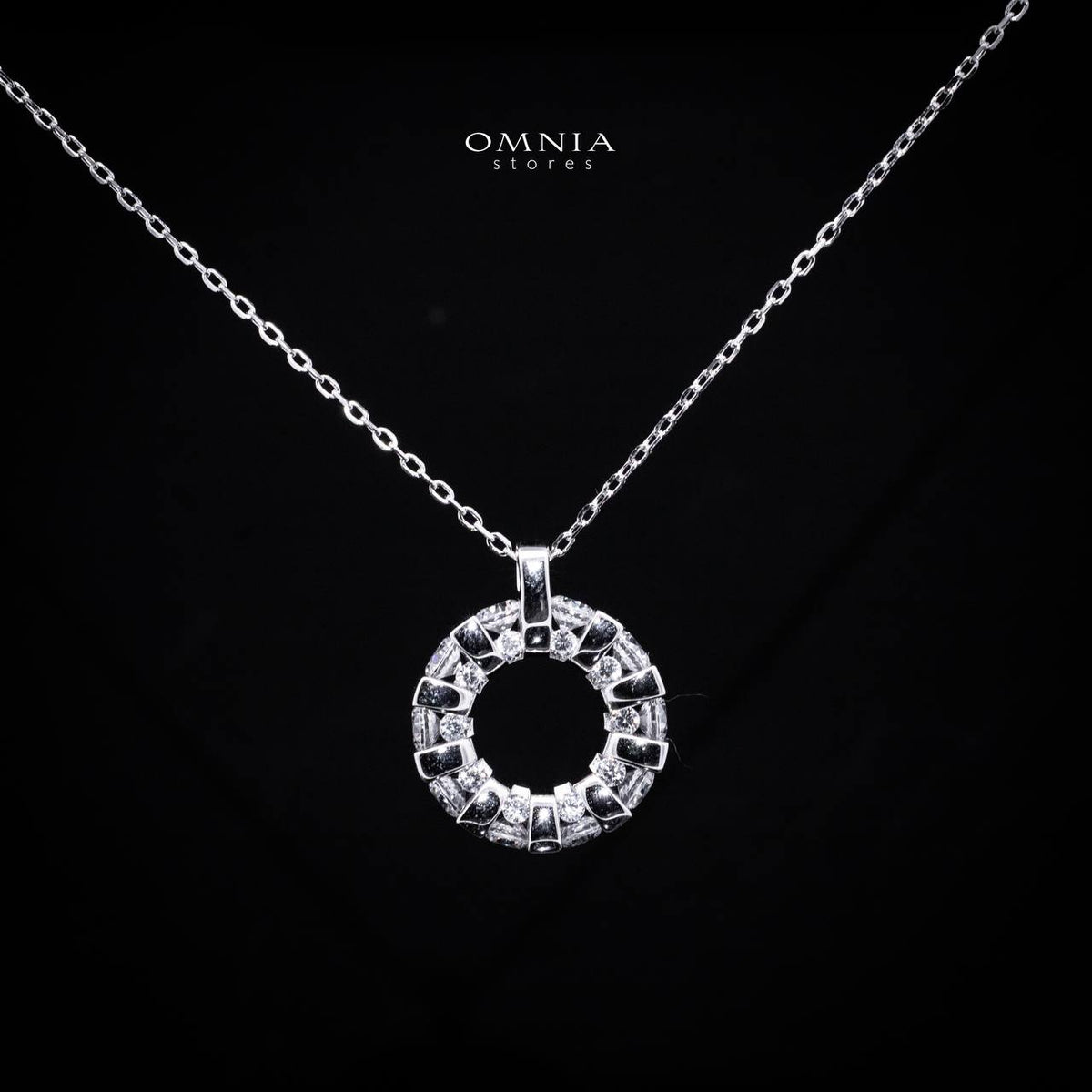 Omnia Calise White Pendant Necklace With High Quality Certified Lab Crafted Stones In 925 Silver - OMNIASTORES UAE