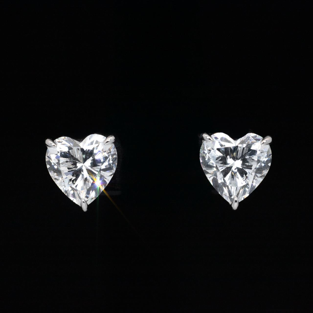 Omnia Nabia White Heart Earrings With High Quality Certified Lab Crafted Stones In 925 Silver - OMNIASTORES UAE