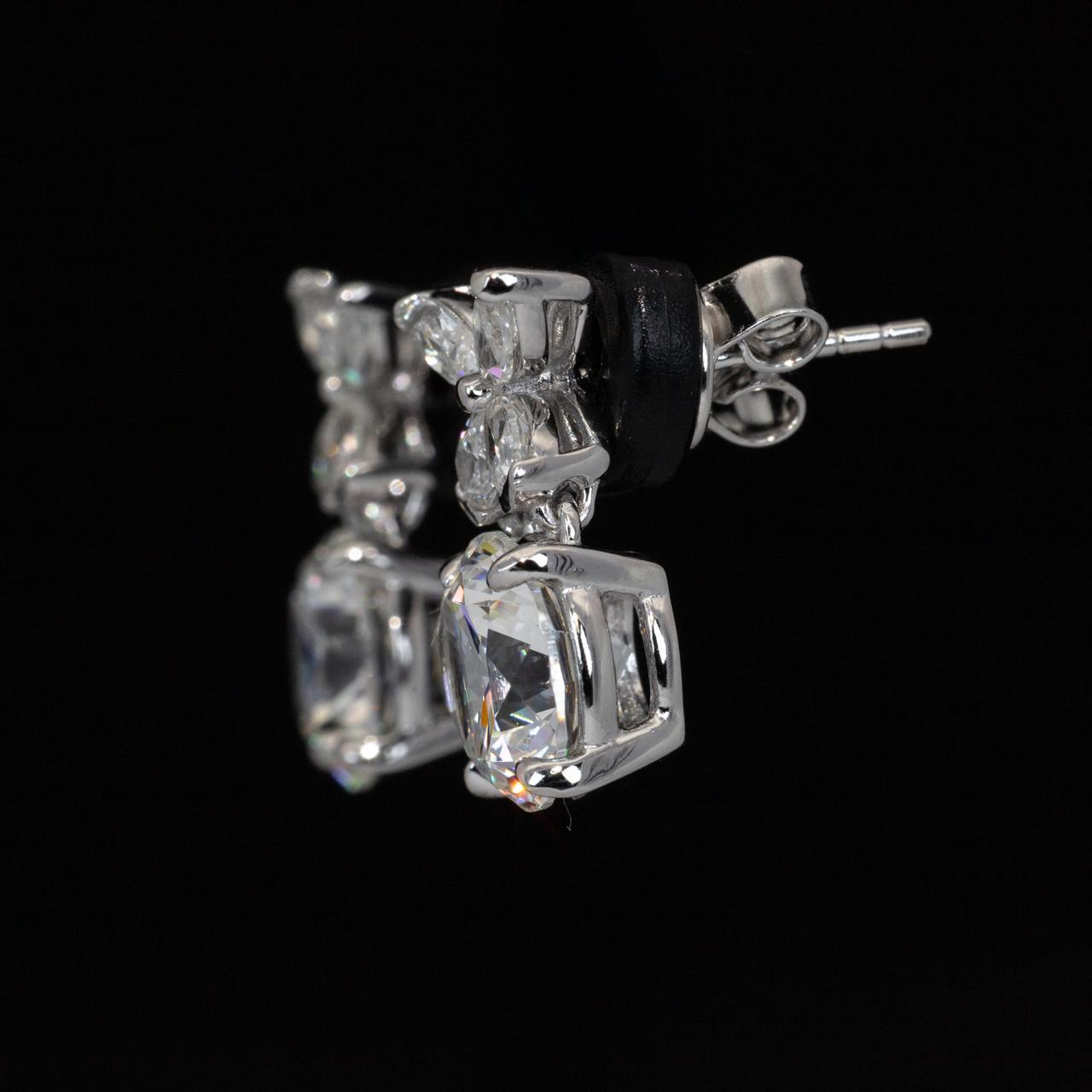 Omnia Sameera White Drop Earrings With High Quality Certified Lab Crafted Stones In 925 Silver - OMNIASTORES UAE