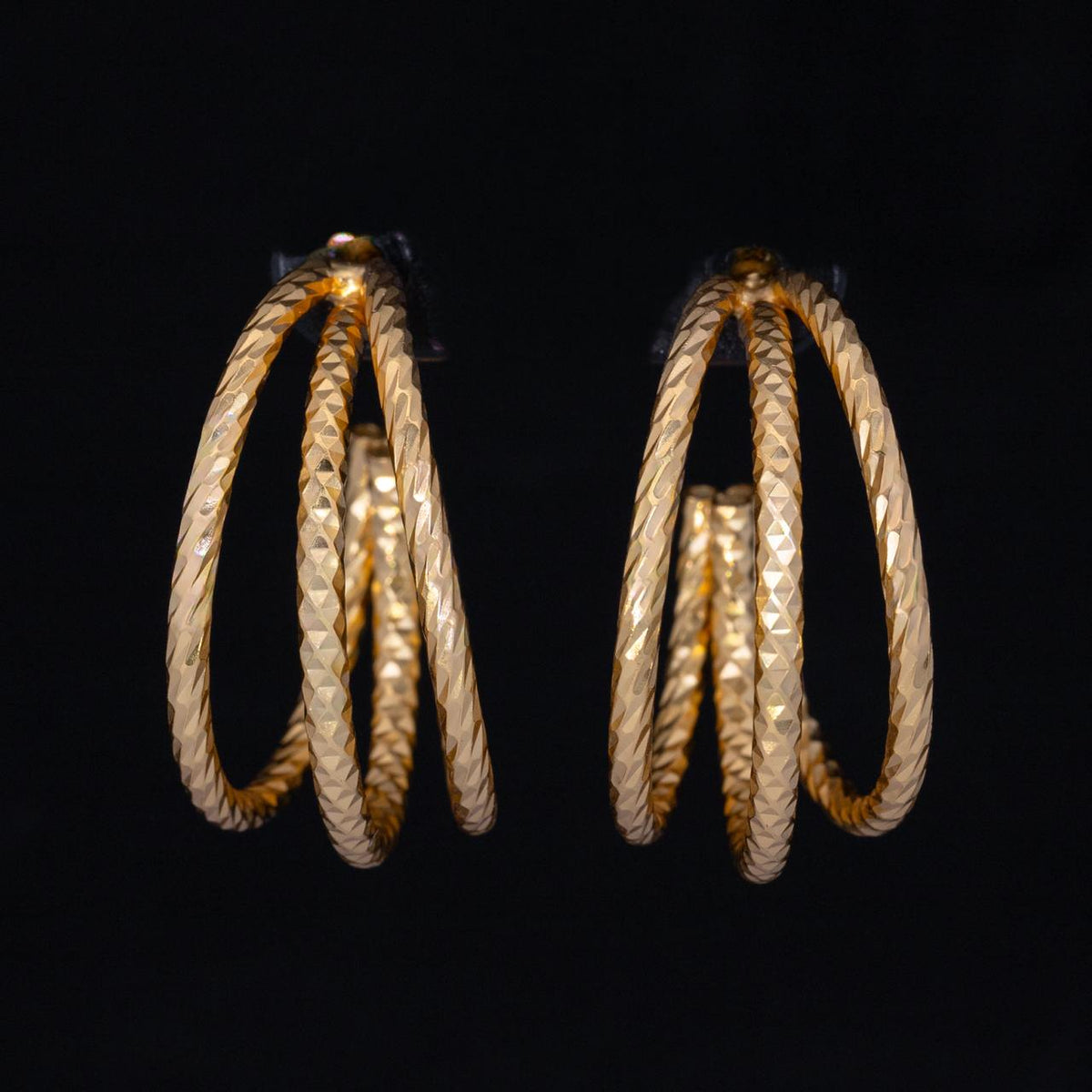 Omnia Amylah Gold Earrings In 925 High Quality Silver - OMNIASTORES UAE