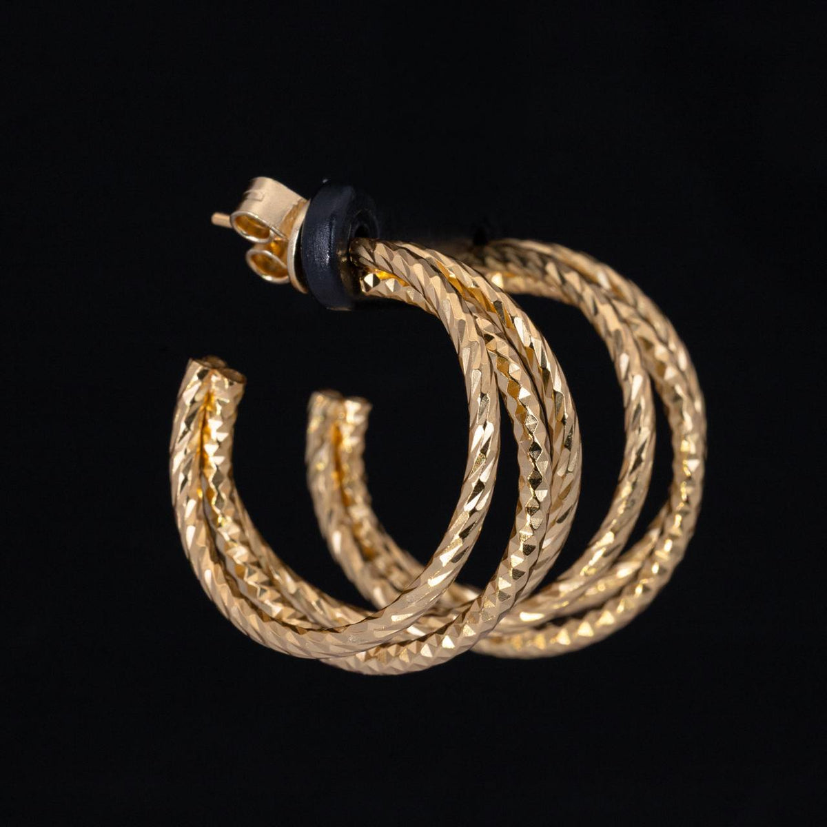 Omnia Amylah Gold Earrings In 925 High Quality Silver - OMNIASTORES UAE