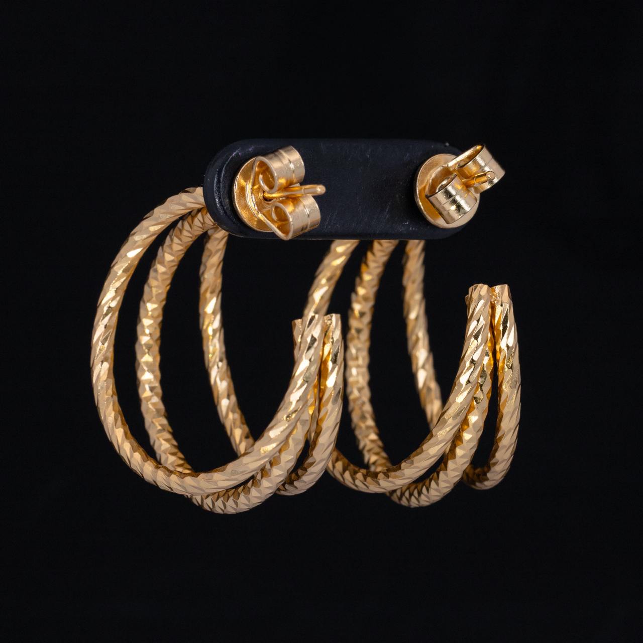 Omnia Amylah Gold Earrings In 925 High Quality Silver - OMNIASTORES UAE