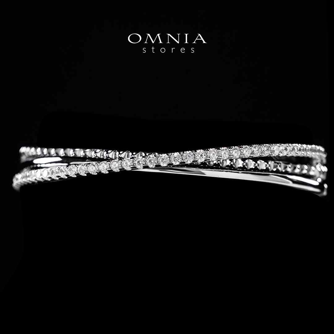 Omnia Suhair Twisted Silver Bangle In 925 Silver High Quality Certified Lab Crafted Stones - OMNIASTORES UAE