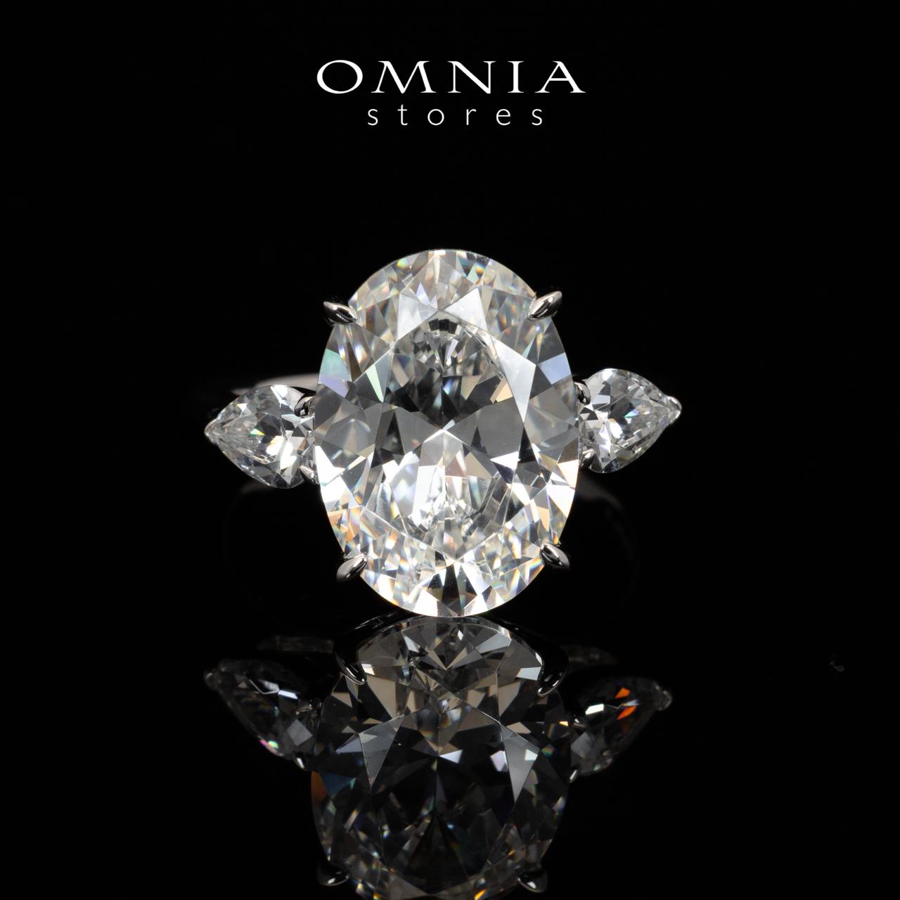 Omnia Shyla White Round Cut Ring With Certified High Quality Lab Crafted Stones In 925 Silver 10.9ct - OMNIASTORES UAE
