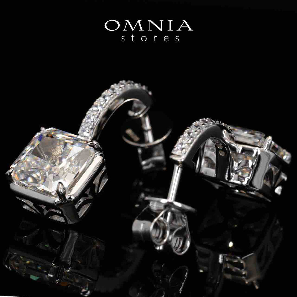 Omnia Tahila White Drop Earrings With Certified High Quality Lab Crafted Stones In 925 Silver 10.0ct - OMNIASTORES UAE