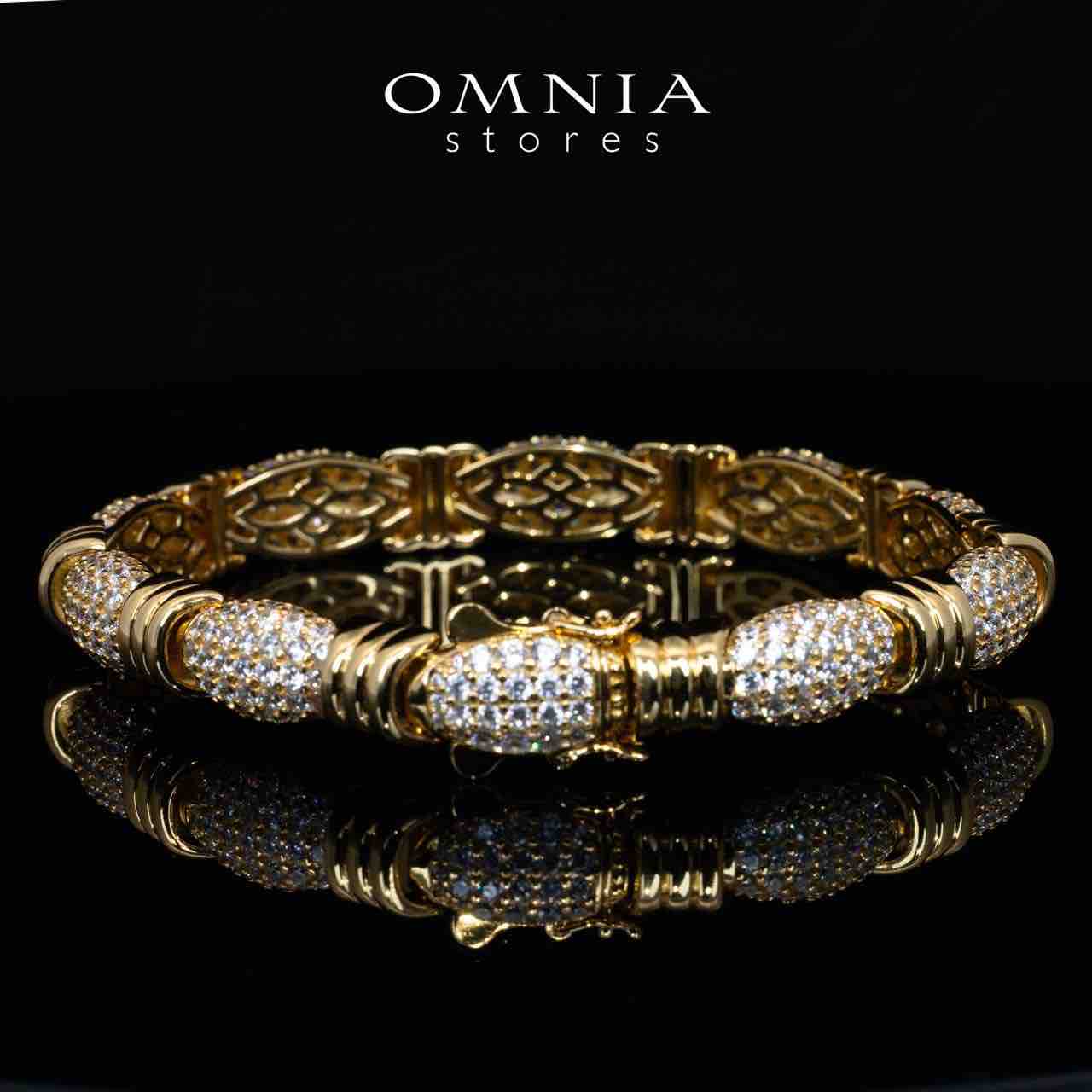 Omnia Tillie Gold Bracelet With High Quality Certified Lab Crafted Stones In 925 Silver 12.6ct - OMNIASTORES UAE
