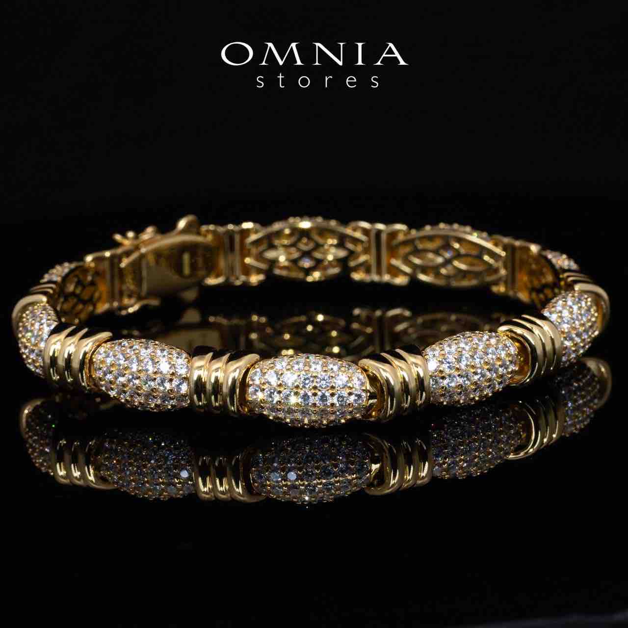 Omnia Tillie Gold Bracelet With High Quality Certified Lab Crafted Stones In 925 Silver 12.6ct - OMNIASTORES UAE