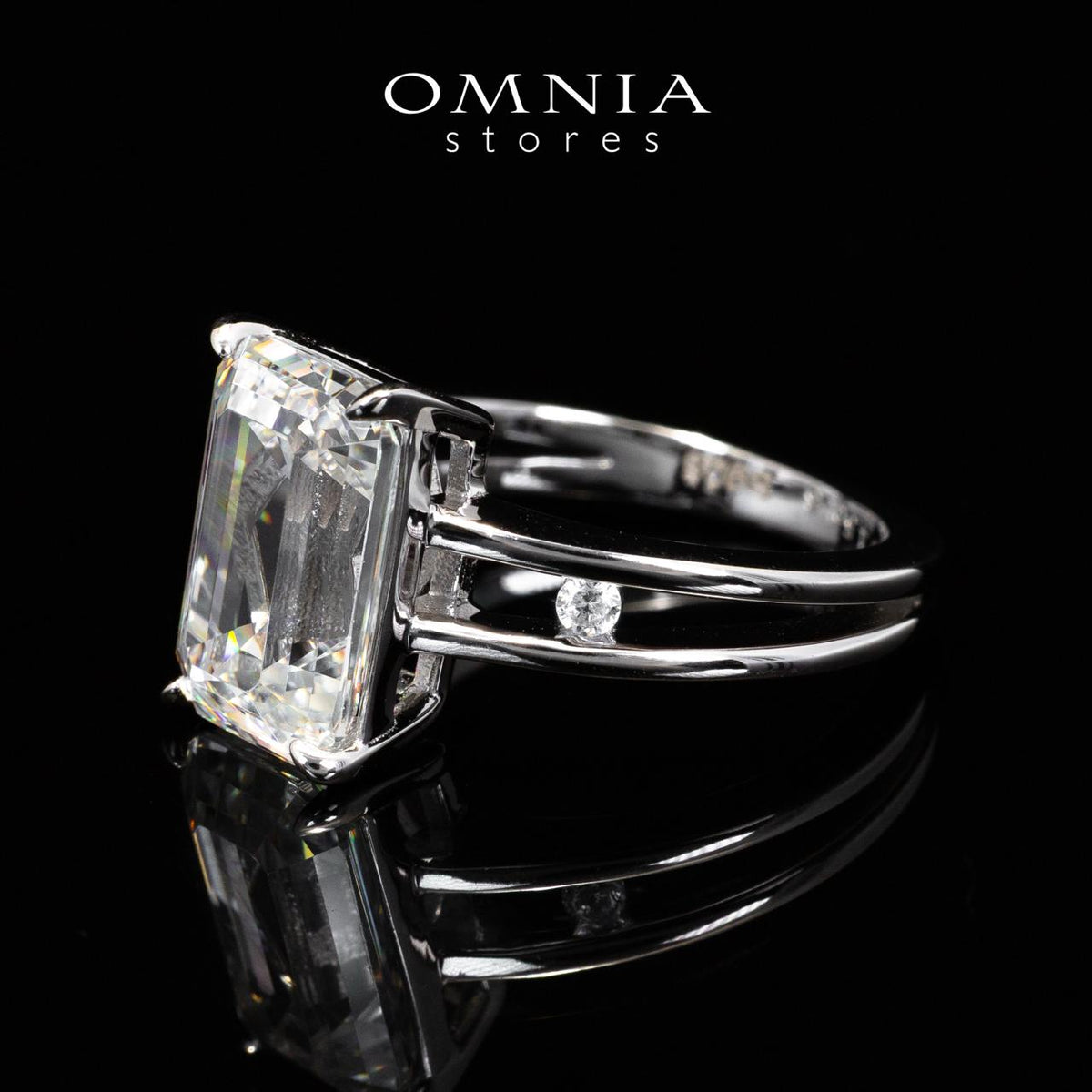 Omnia Abbie White High Quality Certified Lab Crafted Ring In 925 Silver 4.2ct