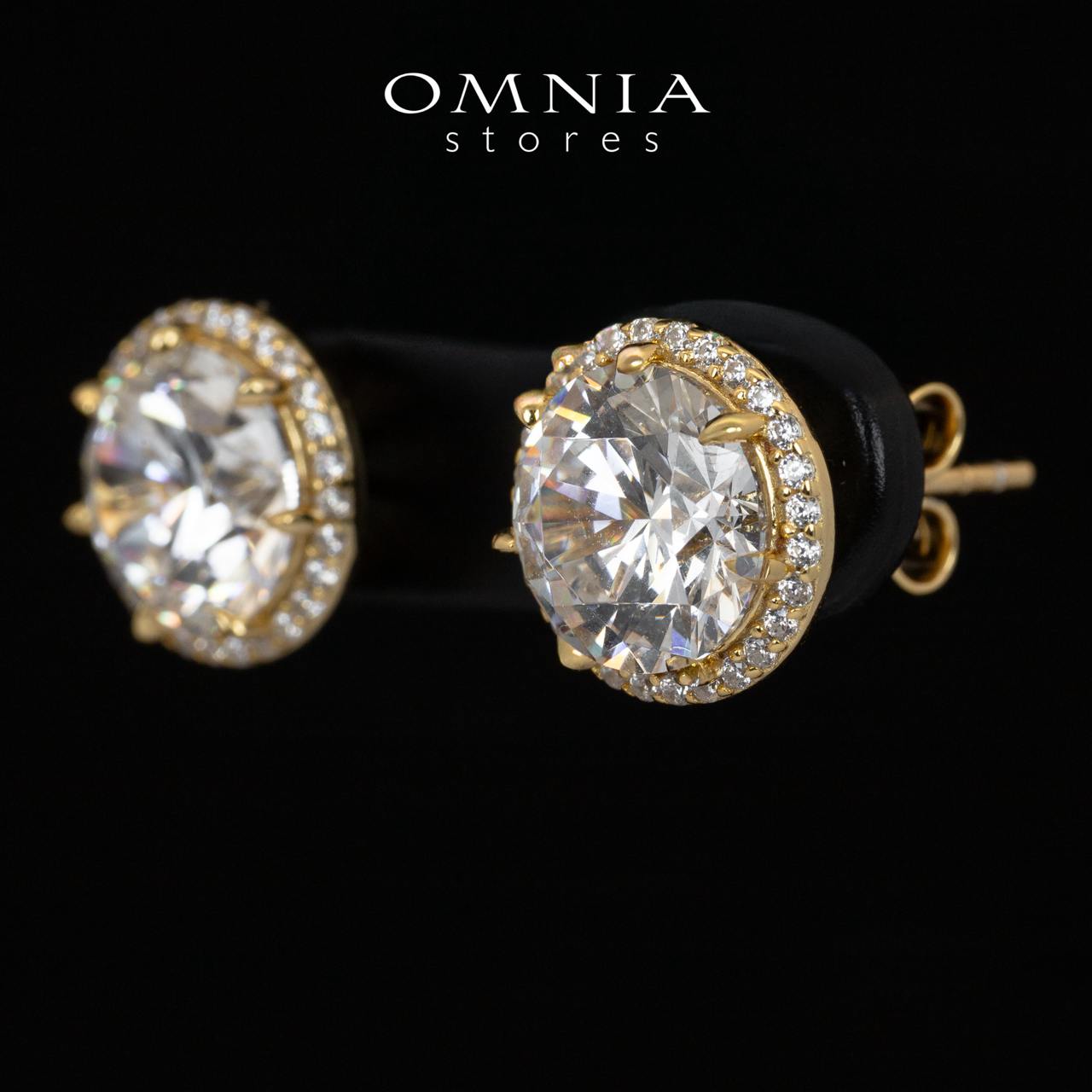 Omnia Reya Gold Earrings With High Quality Certified Lab Crafted In 925 Silver - OMNIASTORES UAE