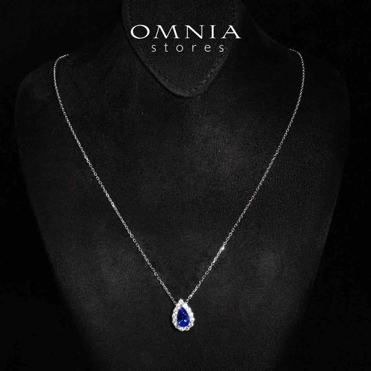 Omnia Emoni Blue Spinel Pendant Necklace With High Quality Certified Lab Crafted Stones In 925 Silver - OMNIASTORES UAE