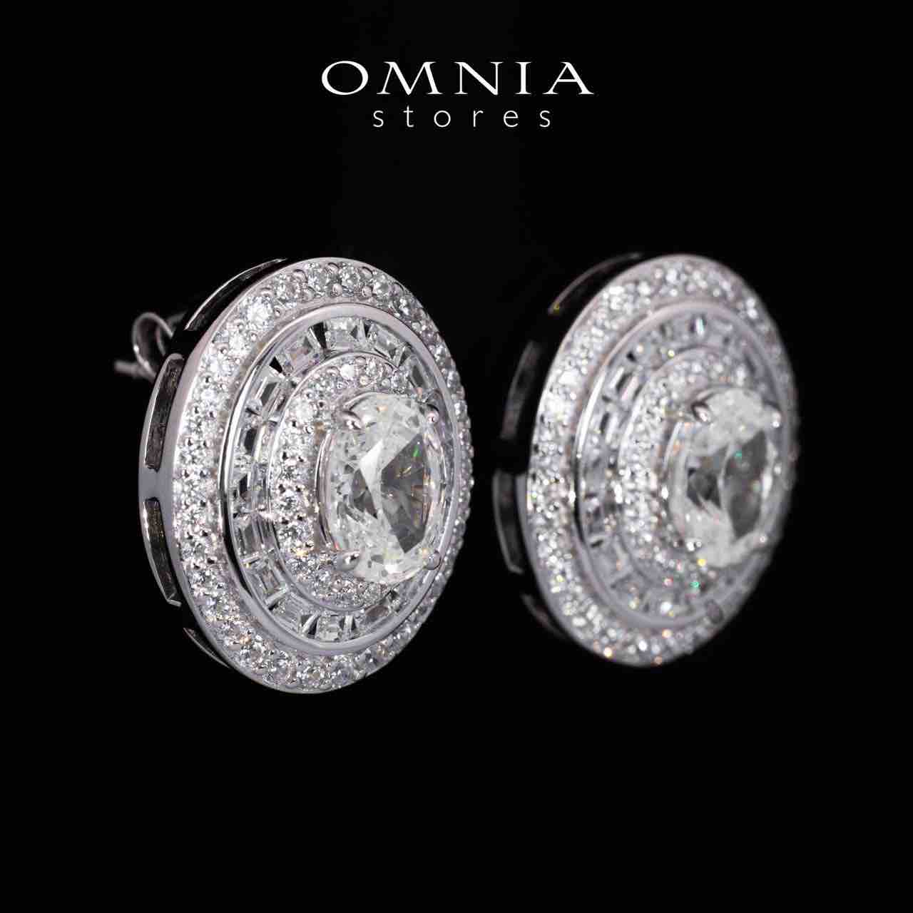 Adah Round White Earrings With High Quality Simulated Diamonds in 925 Silver - OMNIASTORES UAE