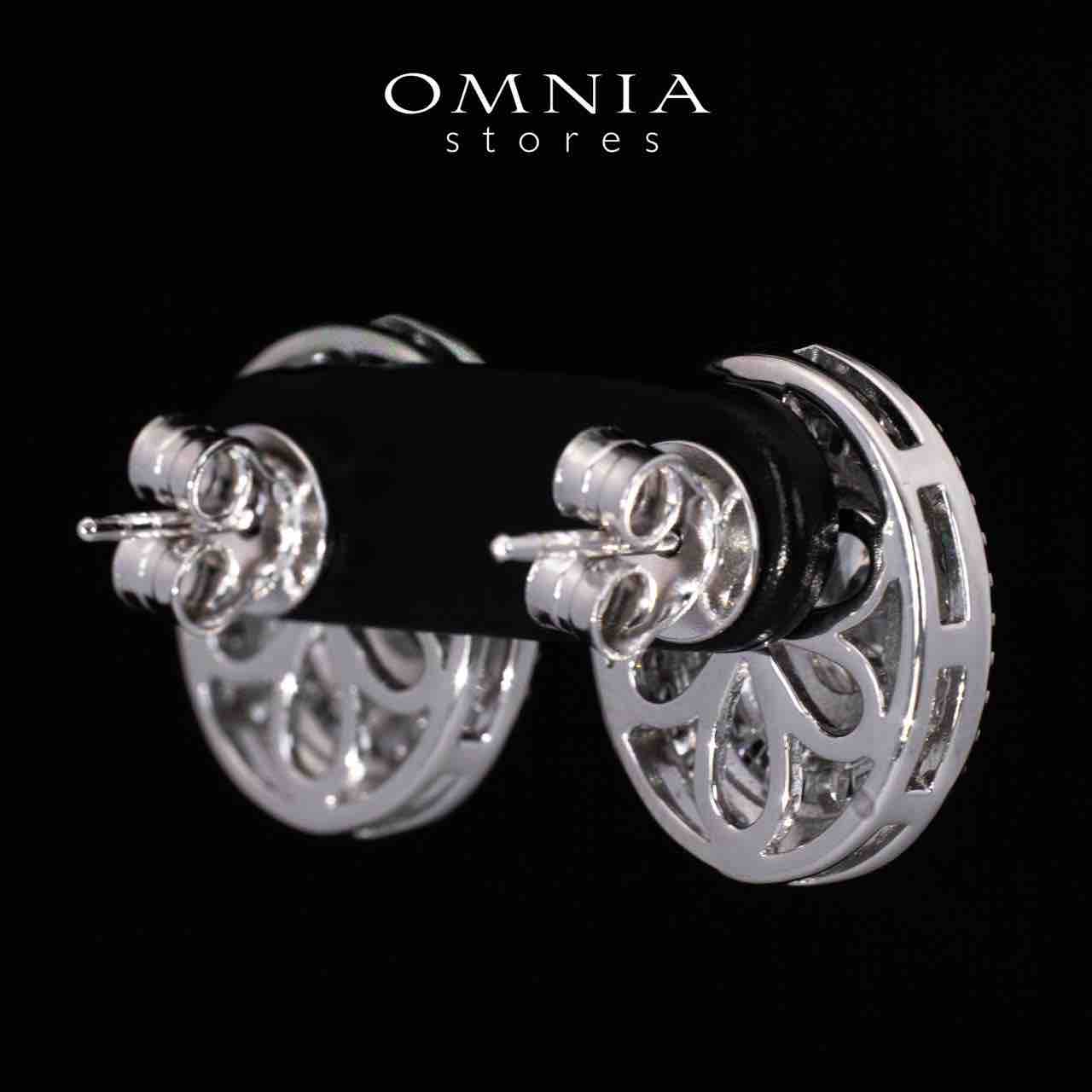 Adah Round White Earrings With High Quality Simulated Diamonds in 925 Silver - OMNIASTORES UAE