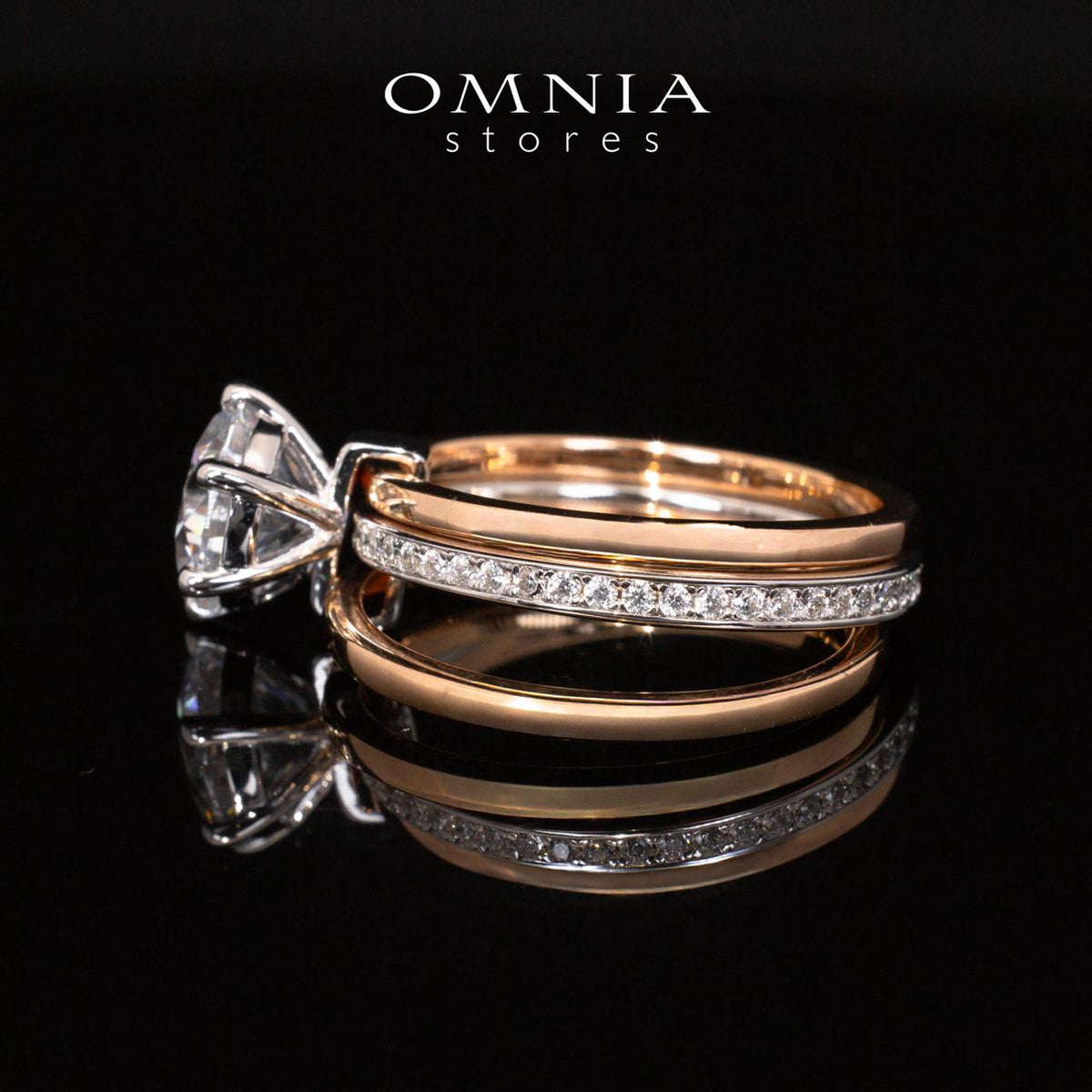 Julie Rose Gold Certified Lab Crafted Multi Layer Ring With High Quality 925 Silver - OMNIASTORES UAE