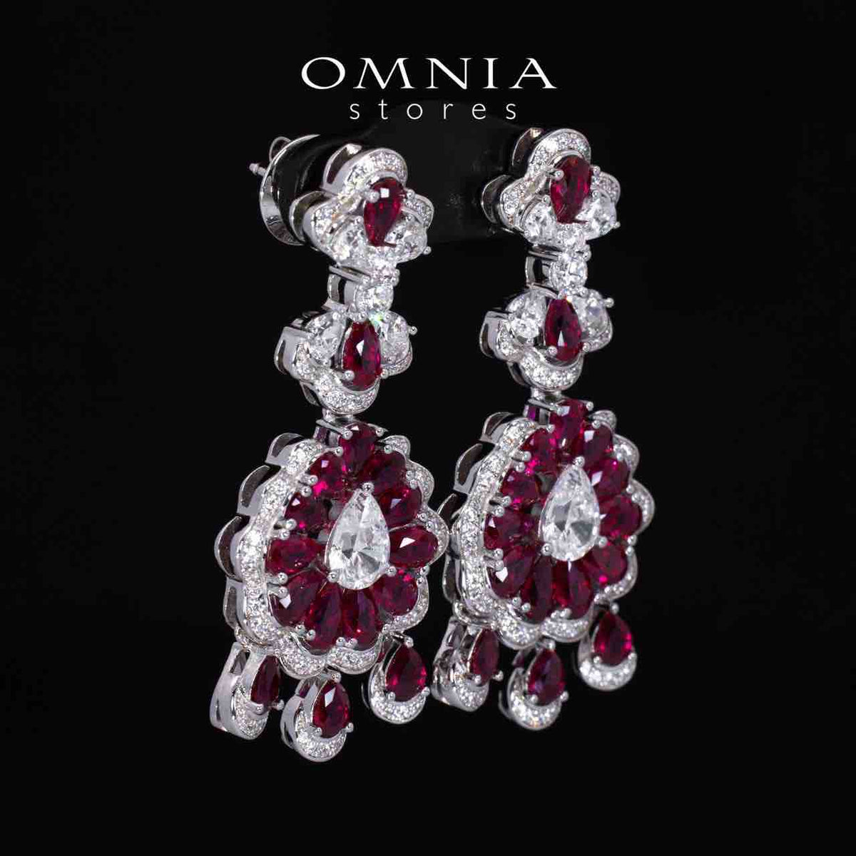 Rayna Red Certified Lab Crafted Drop Earrings With High Quality 925 Silver - OMNIASTORES UAE