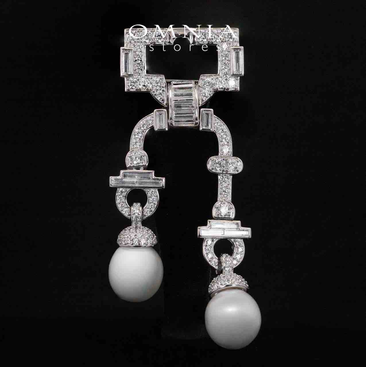 Mollie White Real Fresh Water Pearl Brooch With High Quality Simulated Diamonds in 925 Silver - OMNIASTORES UAE
