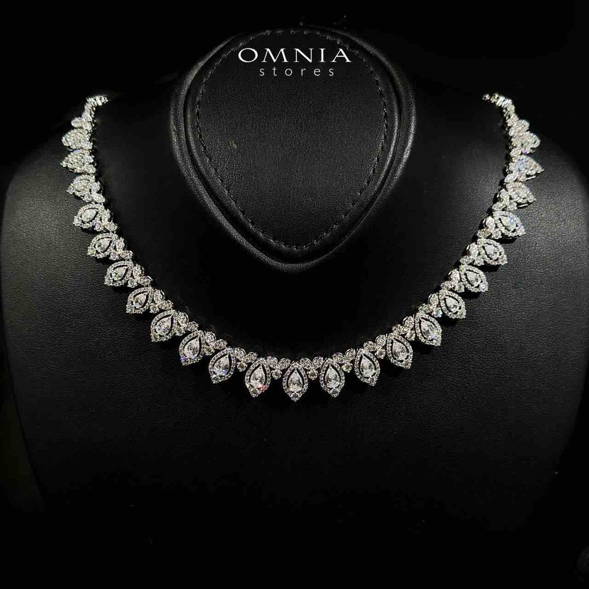 Helena White Bridal Choker Full Set in 925 Silver High Quality Simulated Diamonds