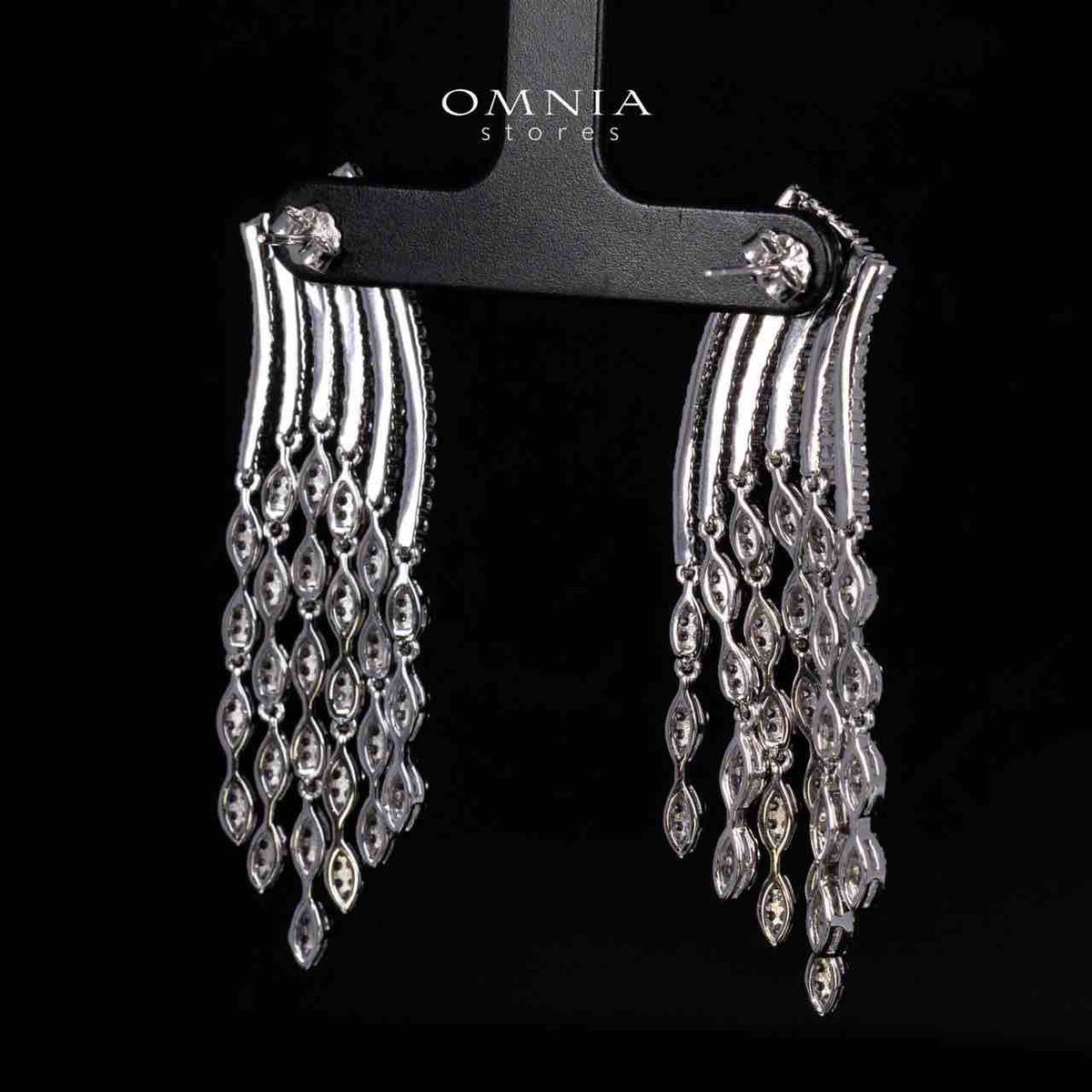 Lexie White Drop Earrings in 925 Silver With High Quality Simulated Diamonds