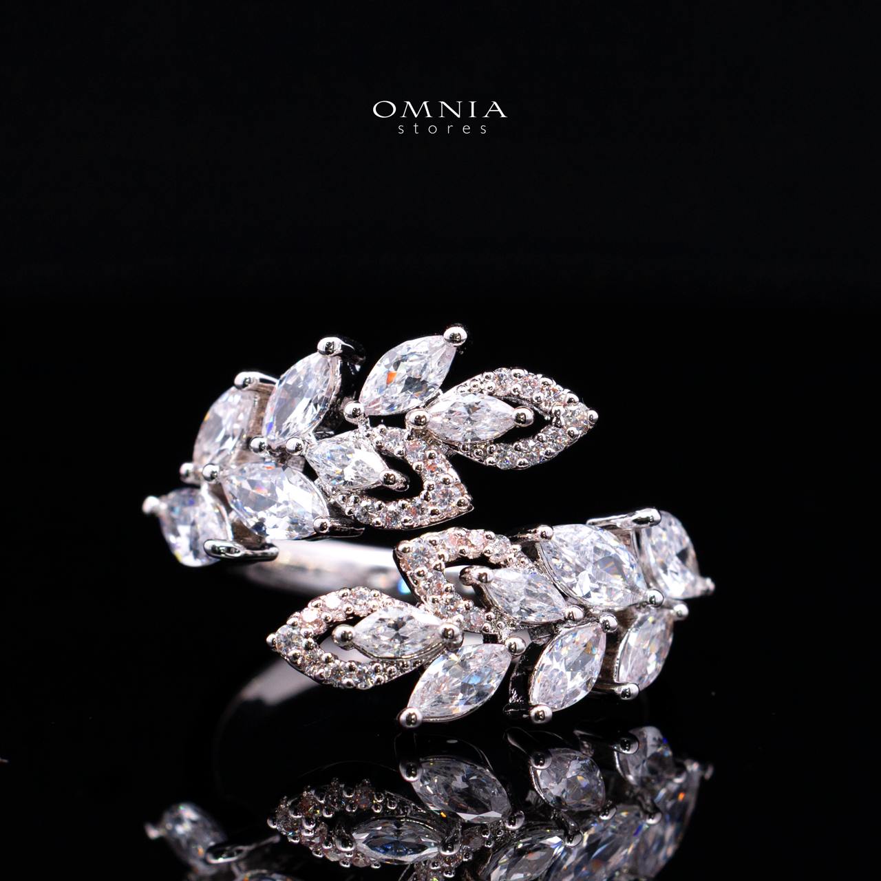 Omnia Safe Luxury Bridal White Full Set In High Quality Zircon Stone Rhodium Plated