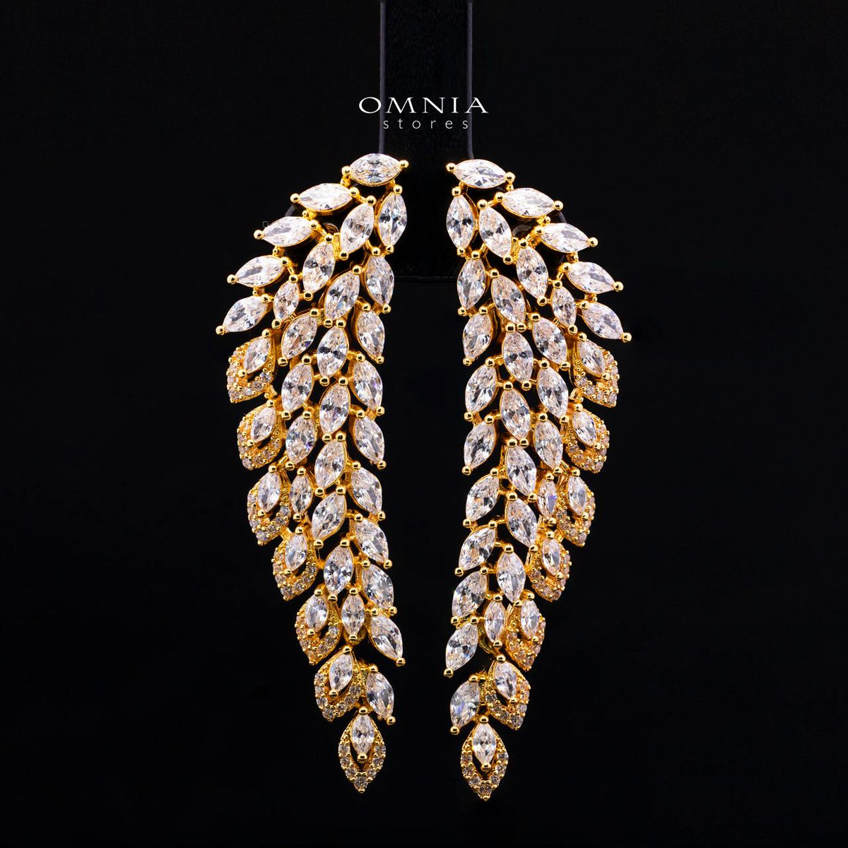 Omnia Safe Luxury Gold Bridal Full Set in High Quality Zircon Stone Rhodium Plated