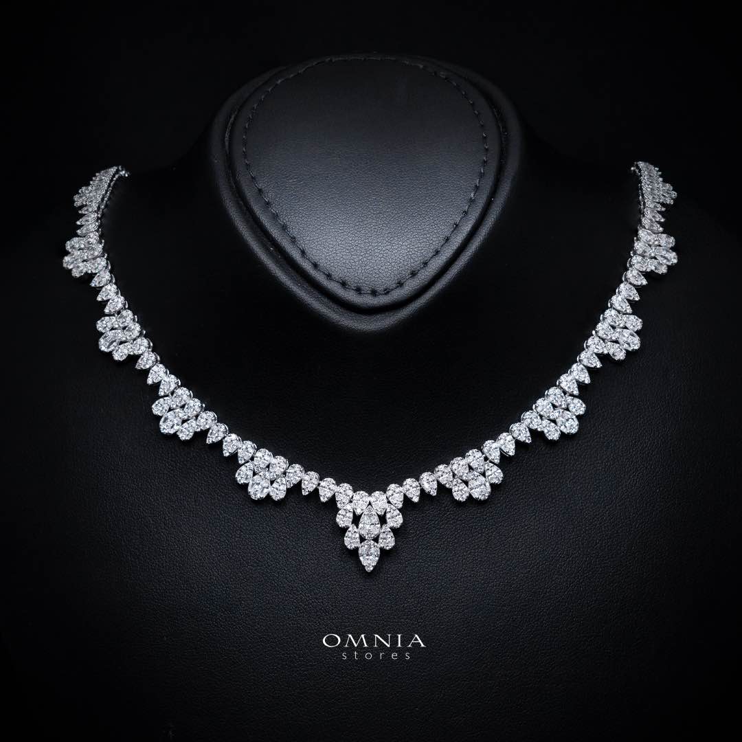 Omnia Lubaba White Bridal Full Set in 925 Silver High Quality Simulated Diamonds