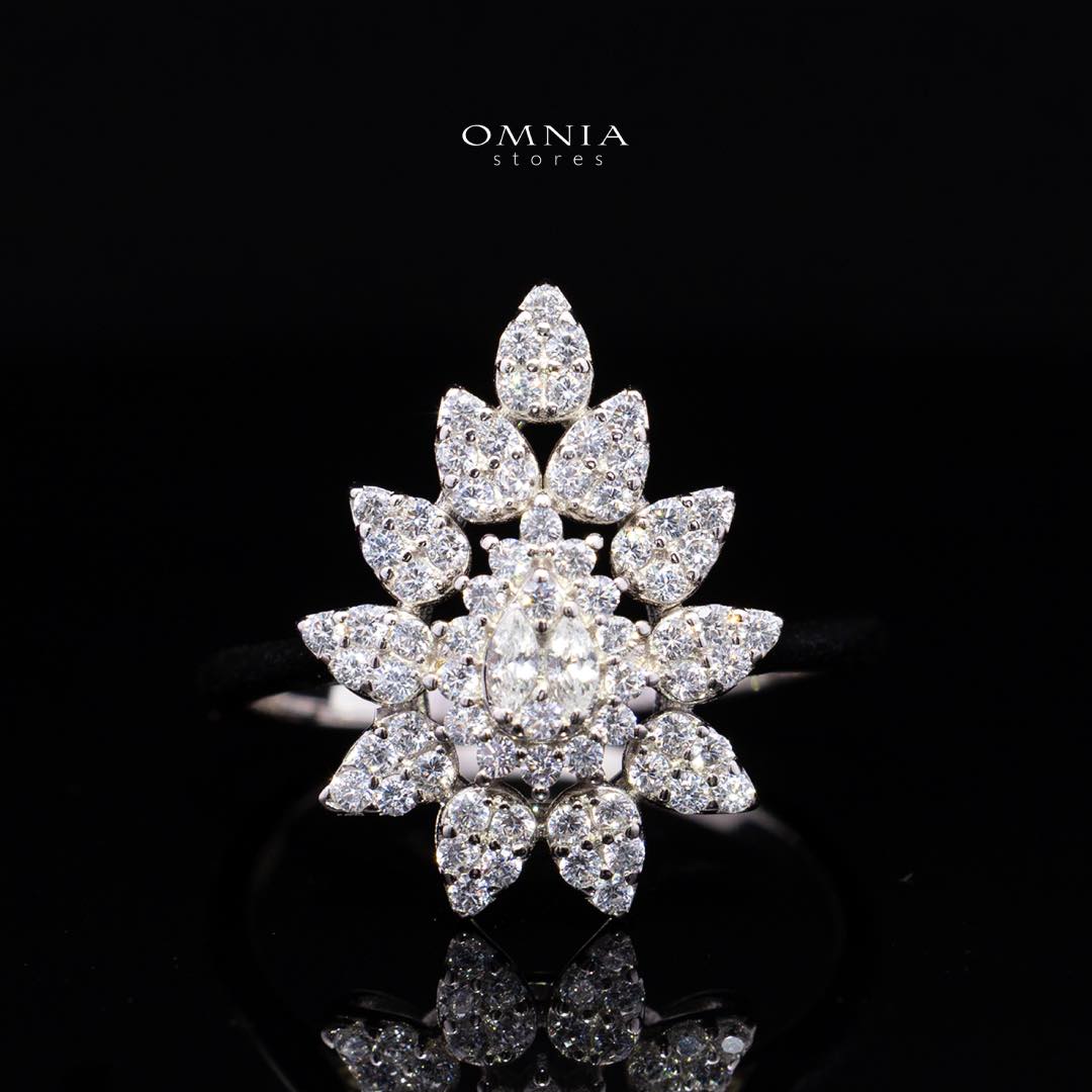Omnia Nuha White Bridal Full Set in 925 Silver High Quality Simulated Diamonds