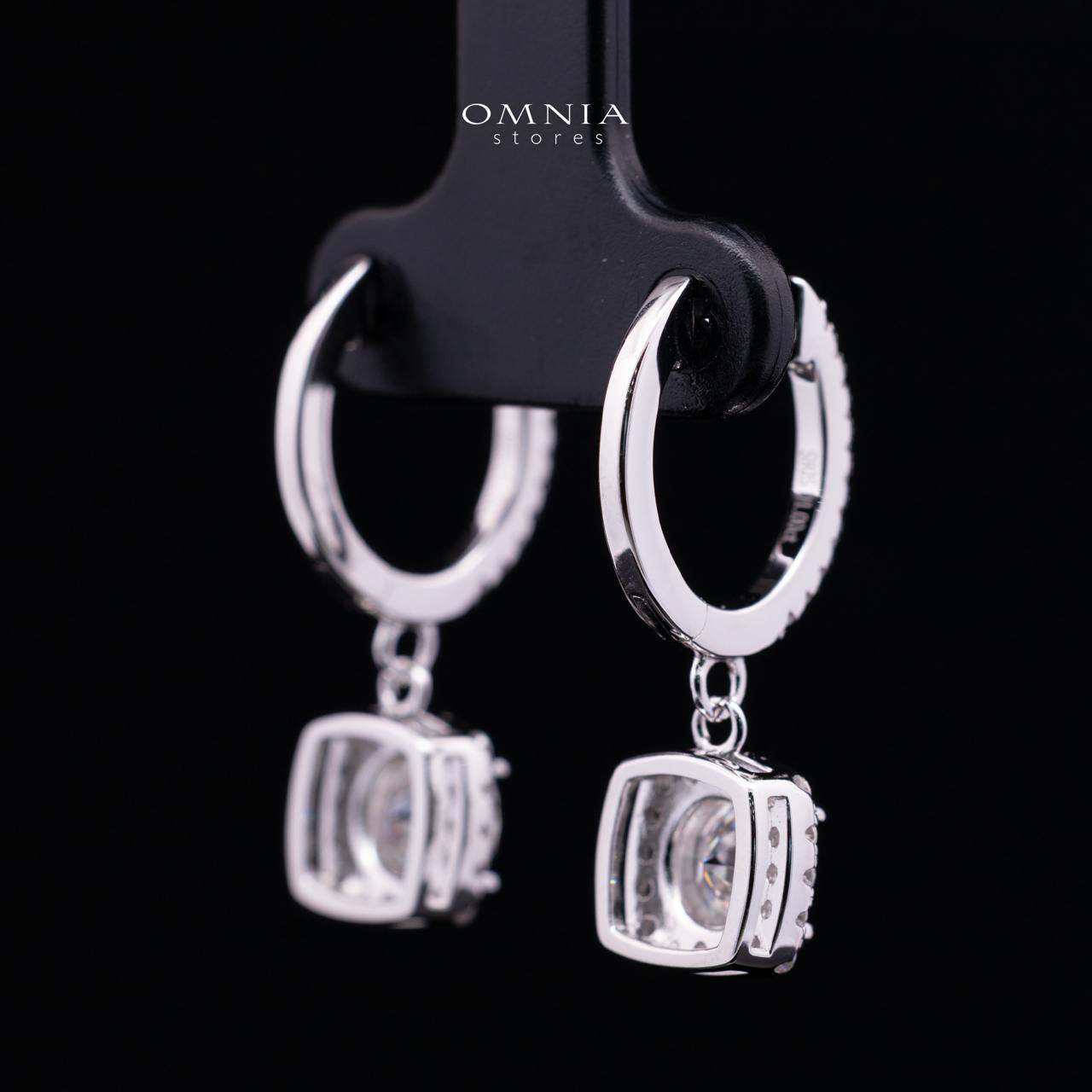 Stefania White Moissanite Drop Earrings with GRA Certificate – RD6.5mm (1ct), Rhodium-Plated 925 Sterling Silver