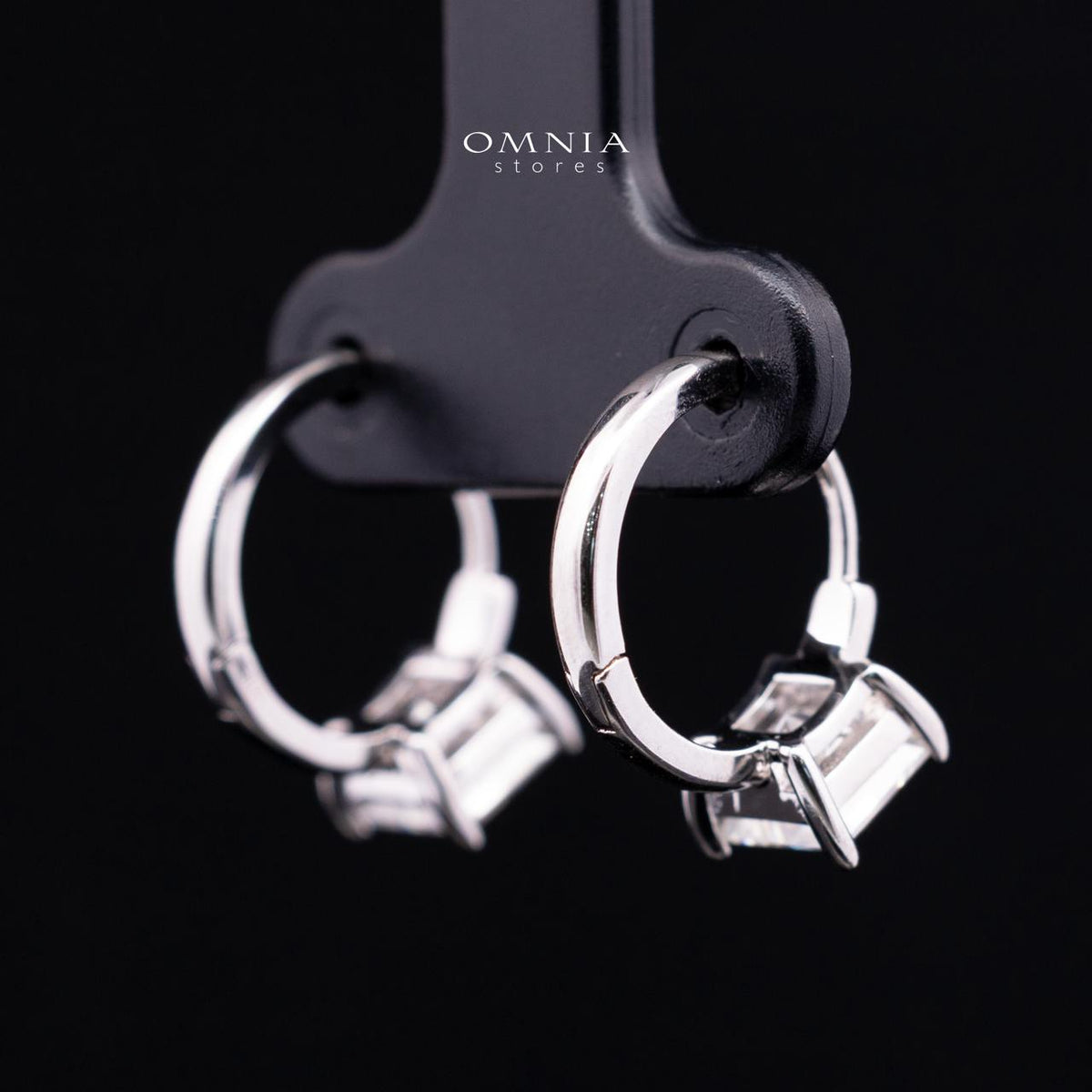 Luciana White Moissanite Earrings with GRA Certificate, Square 5.5mm, in 925 Sterling Silver