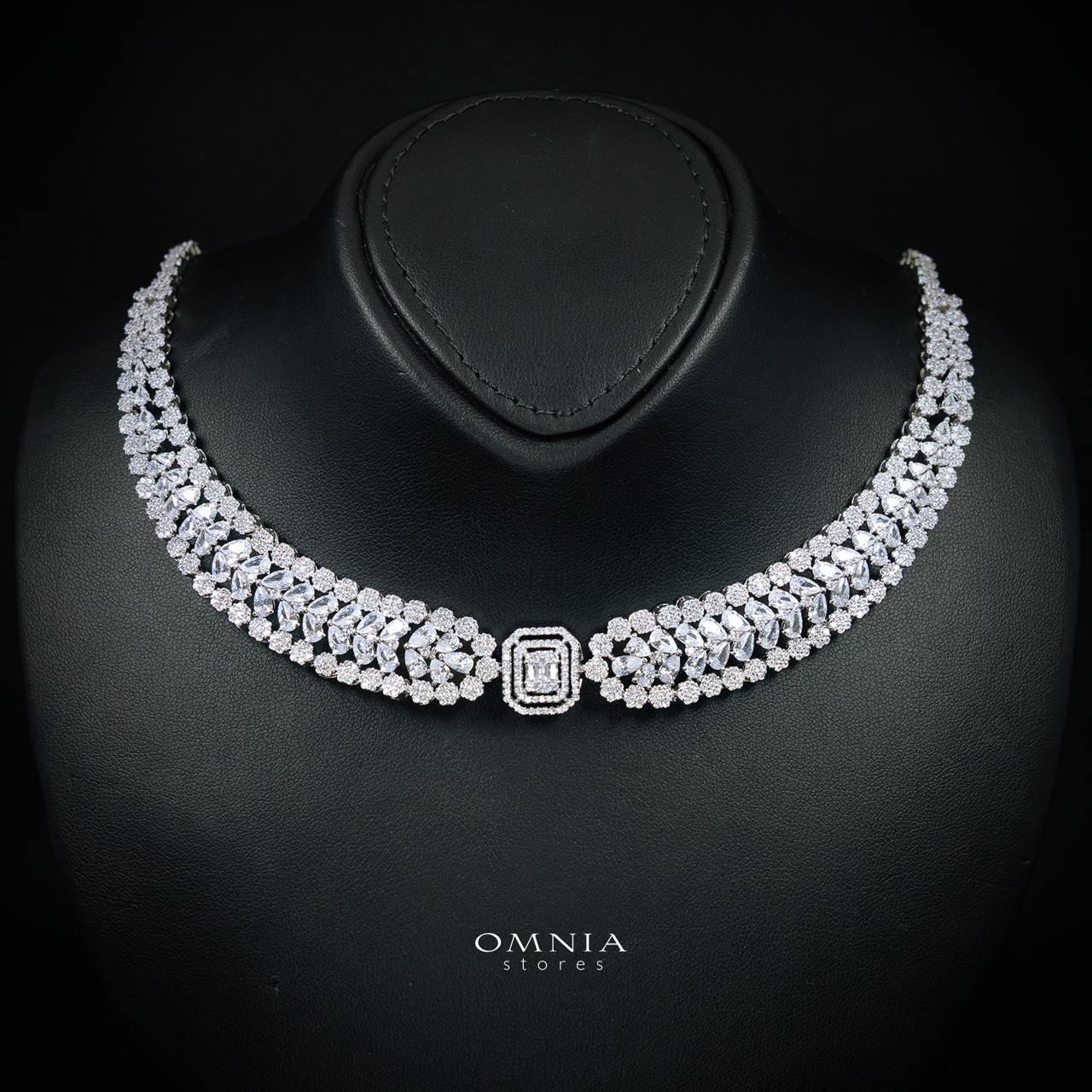 Marcella White Bridal Jewelry Set Premium Rhodium-Plated High-Quality Zircon Stones