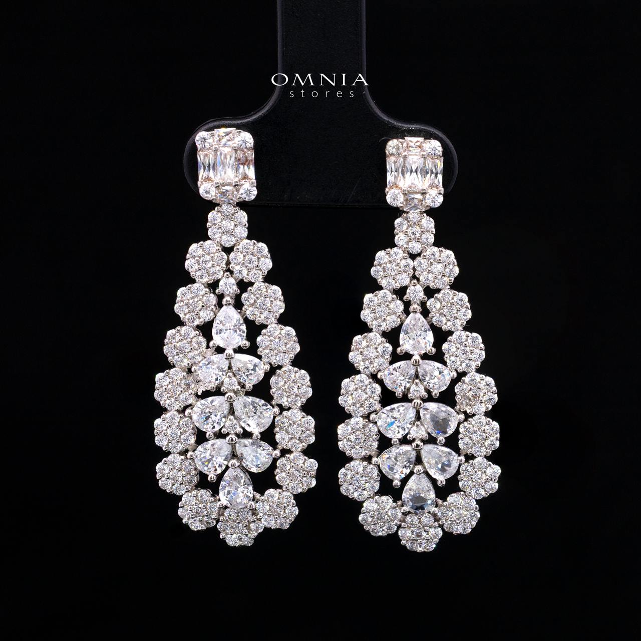 Marcella White Bridal Jewelry Set Premium Rhodium-Plated High-Quality Zircon Stones
