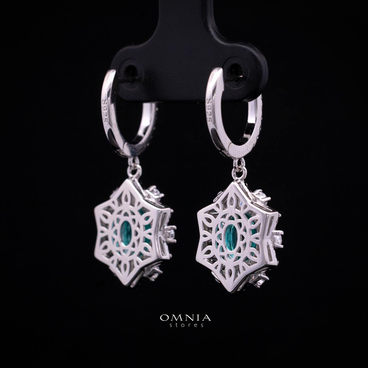 Rachel Lab-Grown Paraiba Earring with GRC Certificate, Oval 6x8mm in 925 Sterling Silver