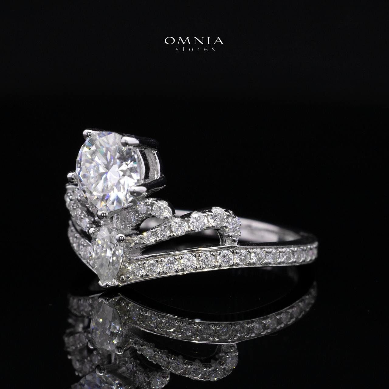 Joumana White Round Cut Ring in High Quality 925 Silver 6.5mm 1ct