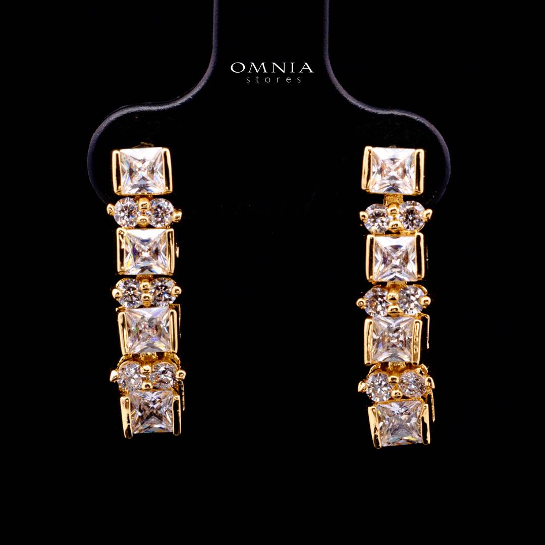 Omnia Rawda Gold Luxury Bridal Full Set With Quality Simulated Diamonds Rhodium Plated