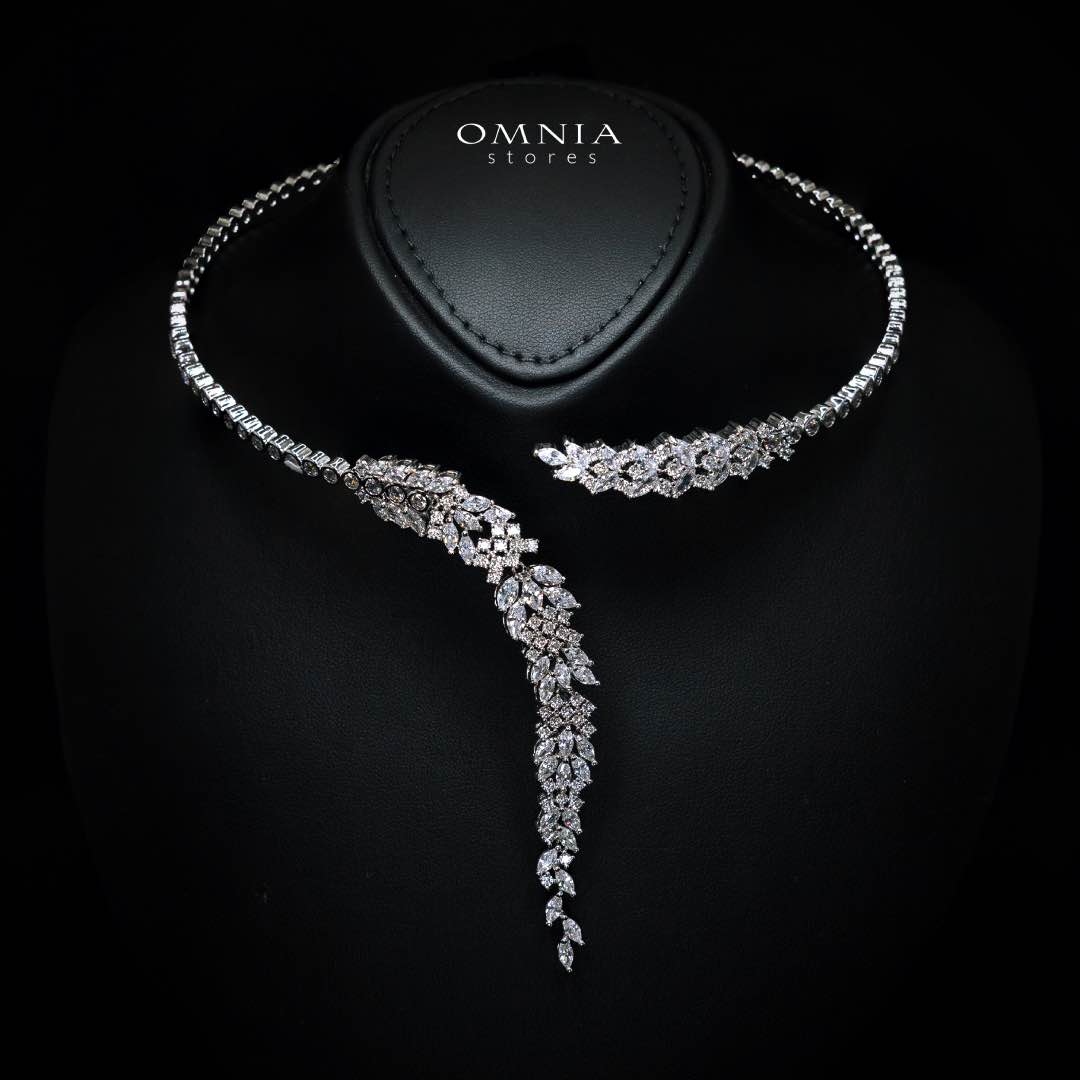Omnia Nidaa Luxury Bridal Full Set – High-Quality Zircon & Rhodium Plated Jewelry