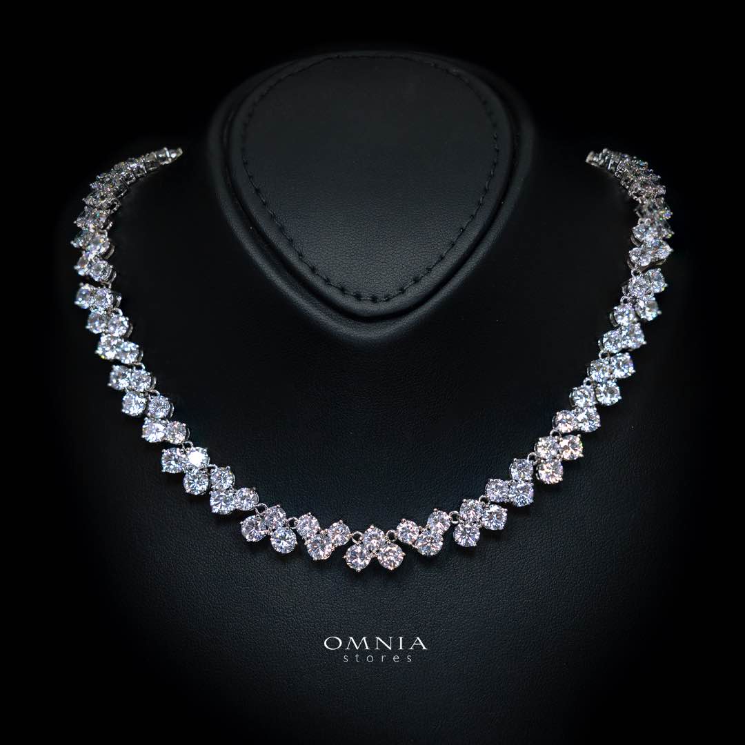 Omnia Hessa White Bridal Full Set in High Quality Simulated Diamonds