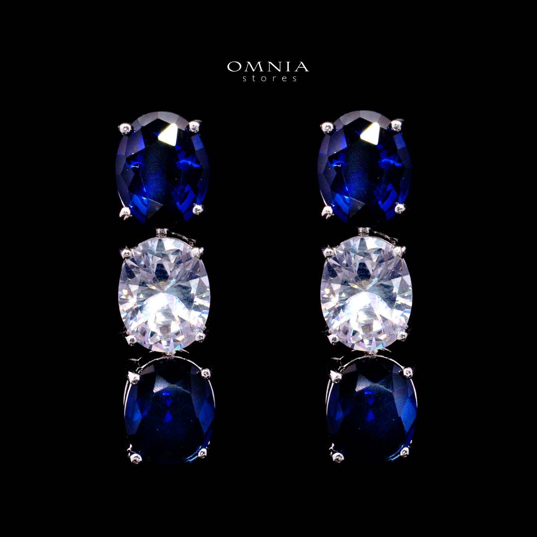 Omnia Gemma Blue Bridal Full Set in High Quality Simulated Diamonds