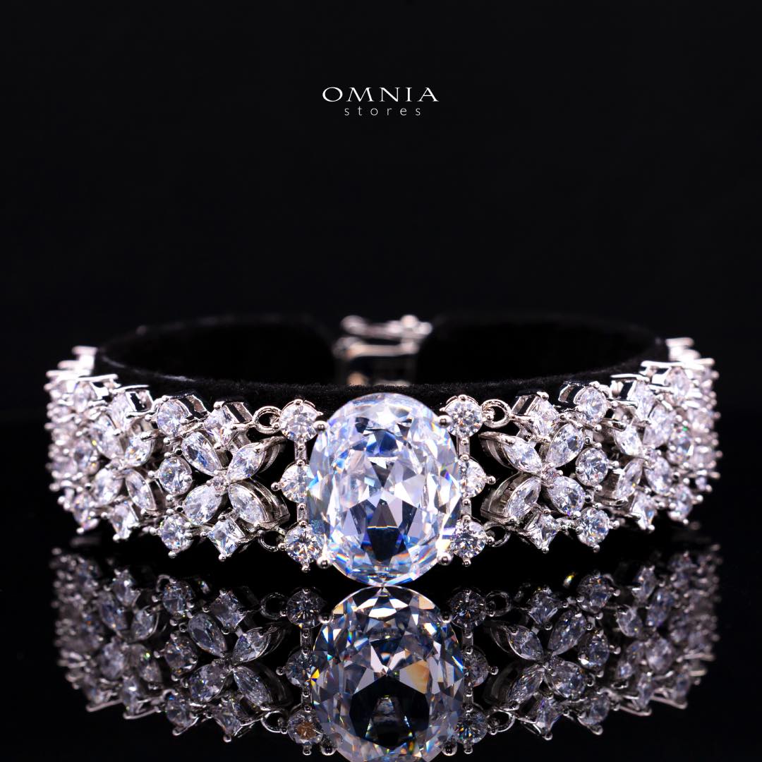 Omnia Suhana White Bridal Full Set in High Quality Simulated Diamonds