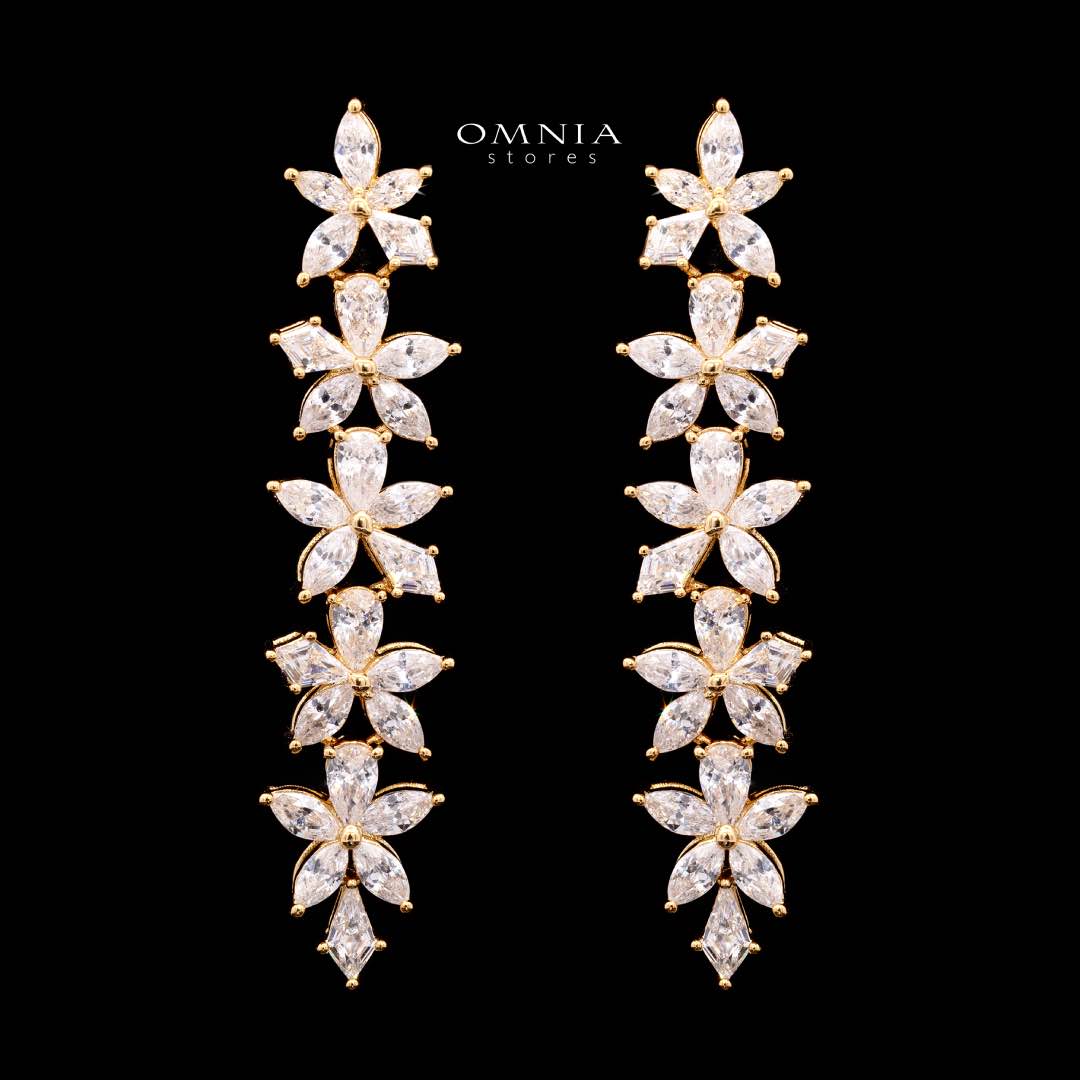 Zoey Bridal Gold Full Set in High Quality Zircon Stone Rhodium Plated