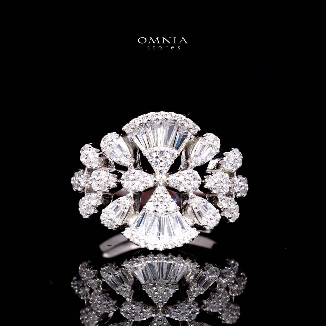 Omnia Rimal White Bridal Full Set in 925 Silver with High Quality Simulated Diamonds
