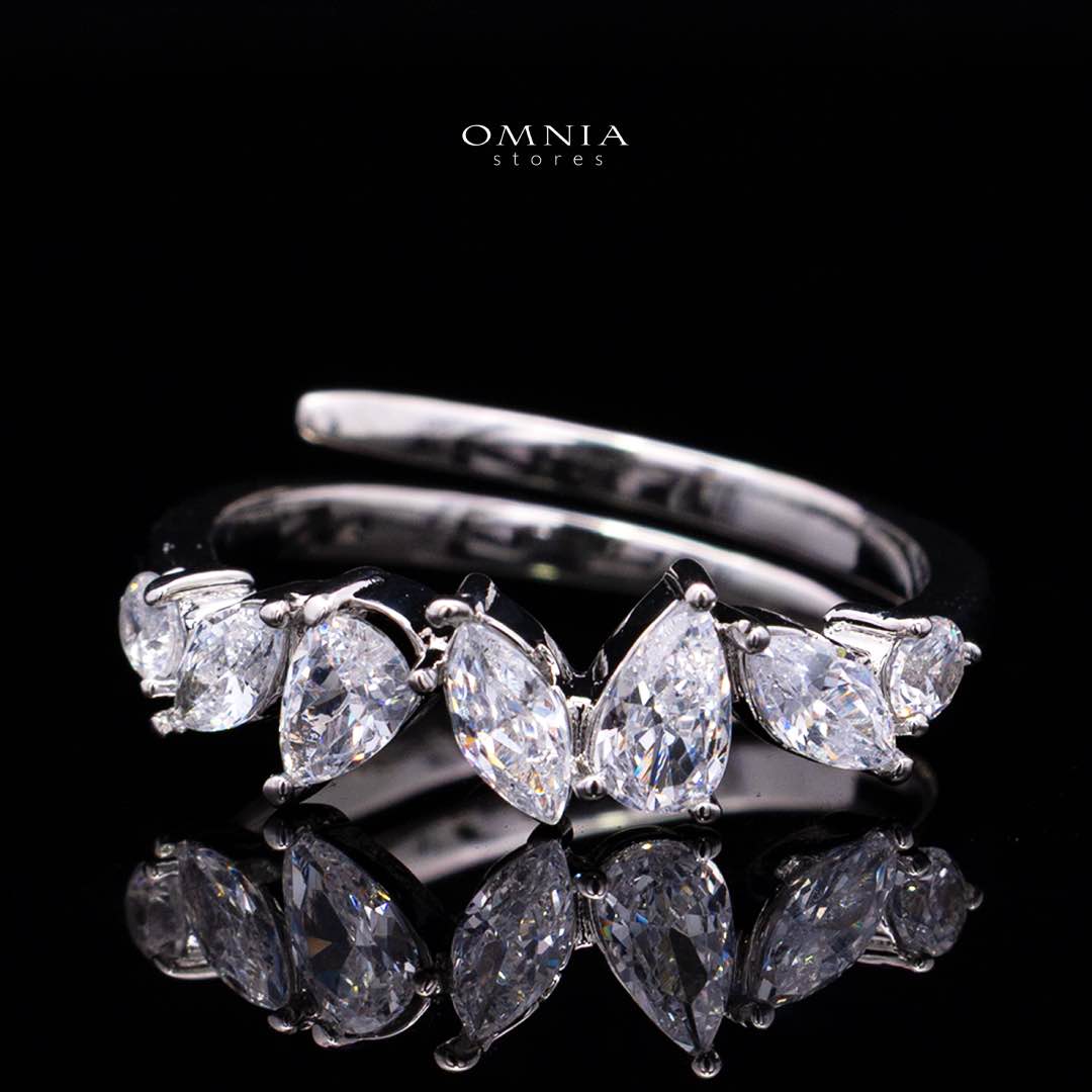 Omnia Claire White Bridal Full Set in High Quality Zircon Stone in Rhodium Plated