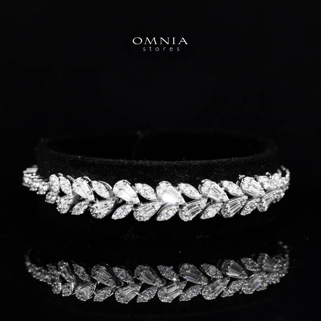Omnia Aseel White Luxury Bridal Full Set in High Quality Zircon Stone Rhodium Plated
