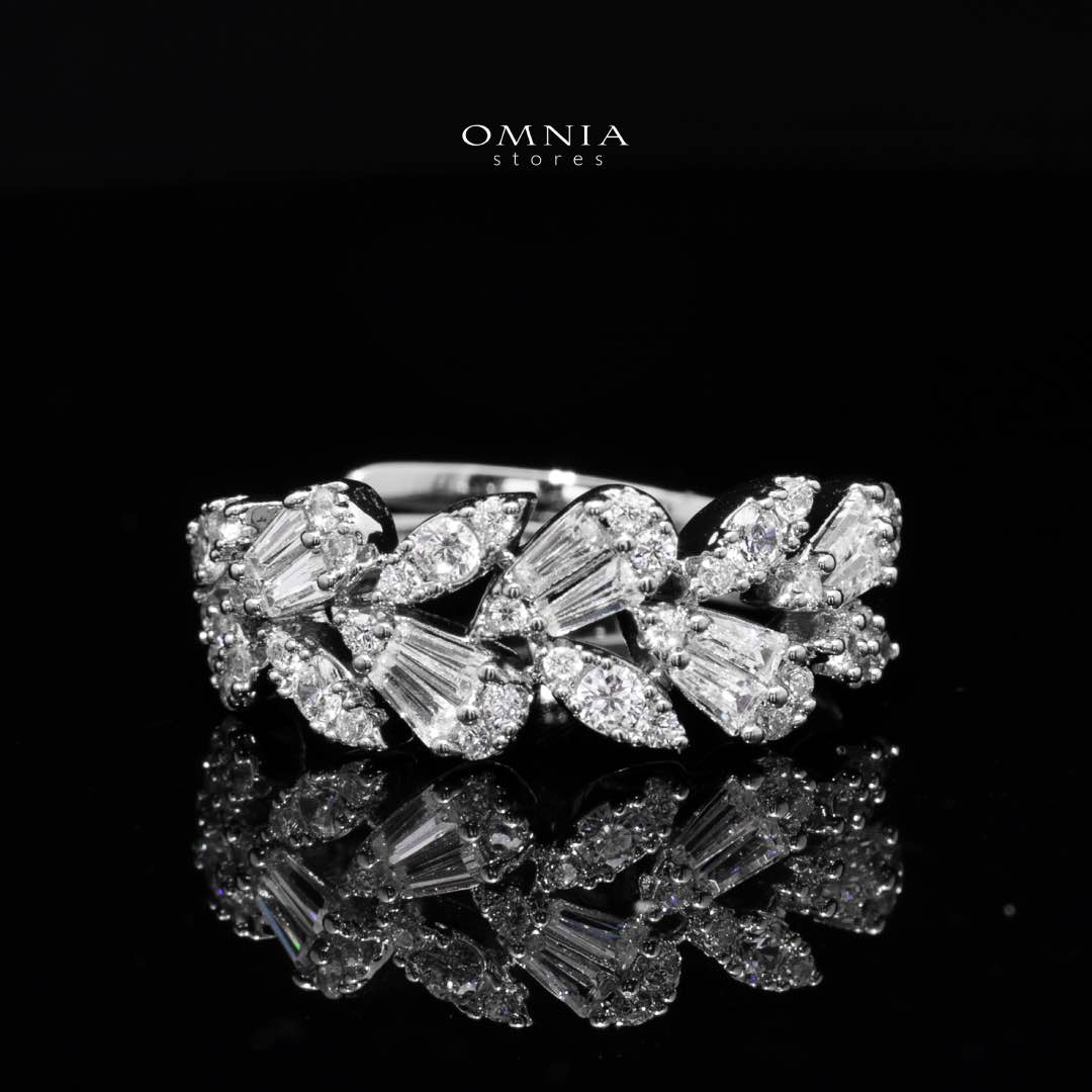 Omnia Aseel White Luxury Bridal Full Set in High Quality Zircon Stone Rhodium Plated