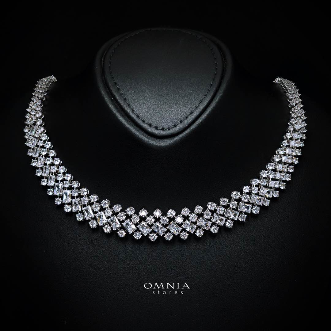 Wedo White Bridal Jewelry Set Premium Rhodium-Plated High-Quality Zircon Stones