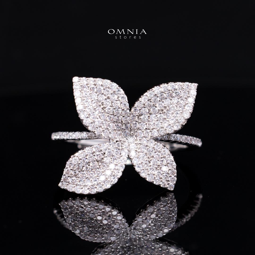 Omnia Laura White Luxury Bridal Full Set in High Quality Rhodium Plated Zircon Stones