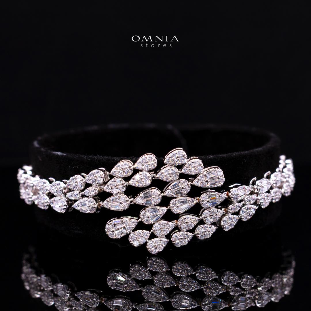 Omnia Beretta Luxury White Bridal Full Set in High Quality Zircon Stone Rhodium Plated