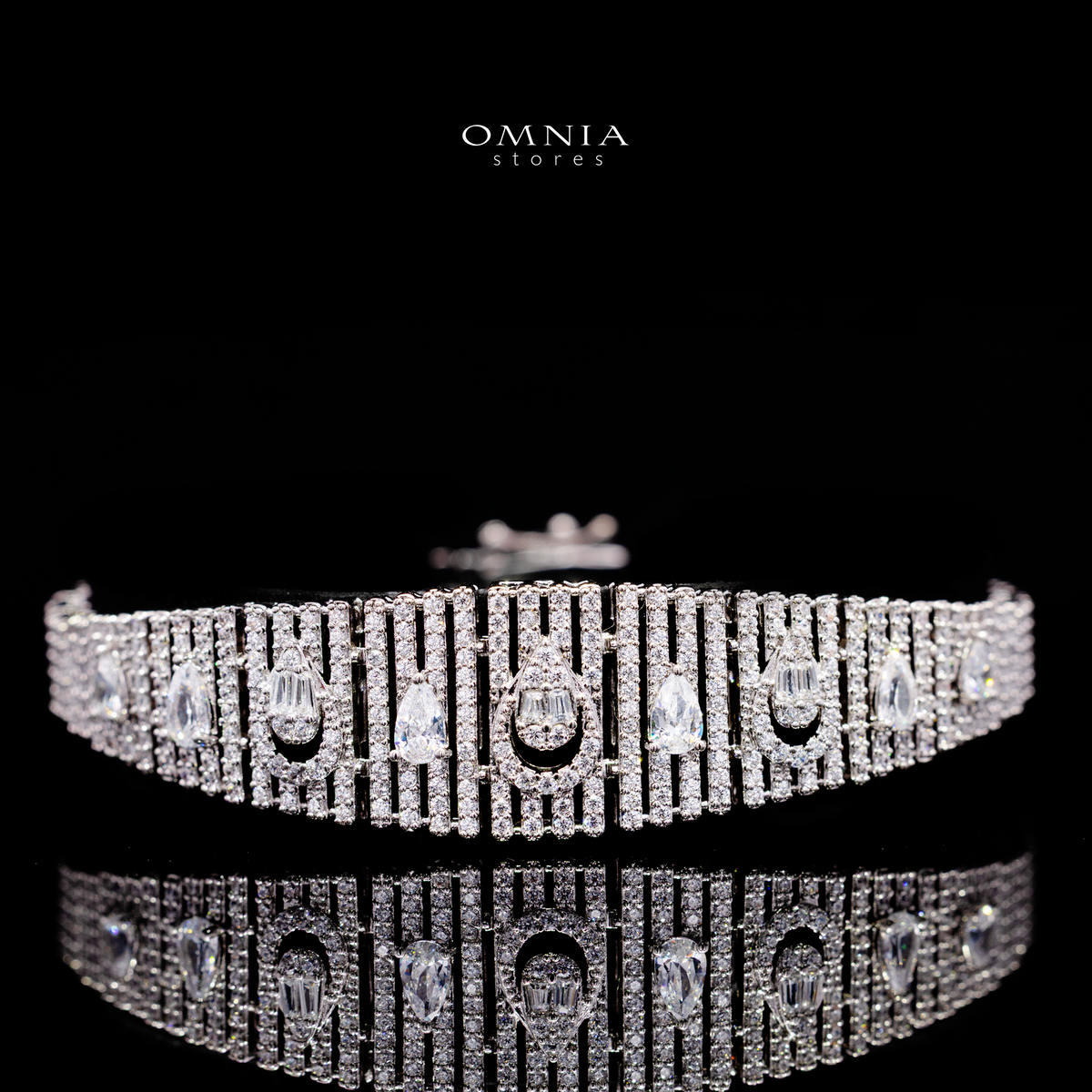 Katherine White Luxury Bridal Full Set in High Quality Rhodium Plated Zircon Stones